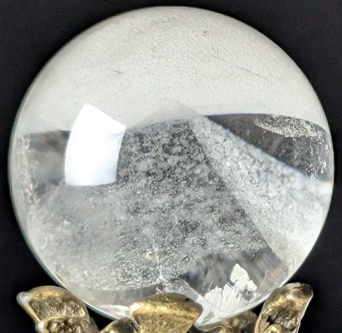 Clear Quartz Sphere Phantom Mountain Crystal Ball Orb Cute Small Gemstone Reiki