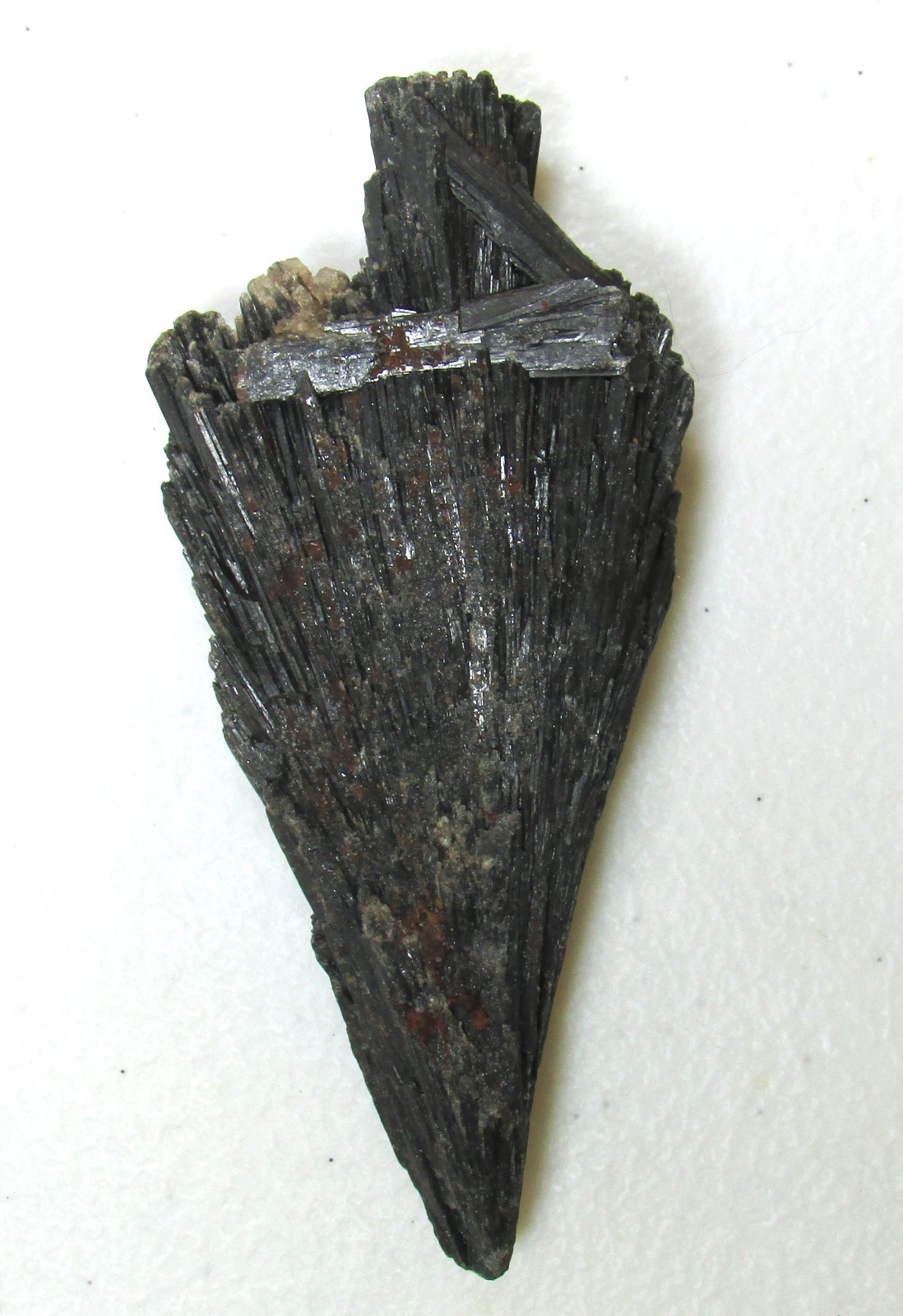 Black Kyanite Blade / Wing from Brazil Mica and Quartz Attached Celtic Cross