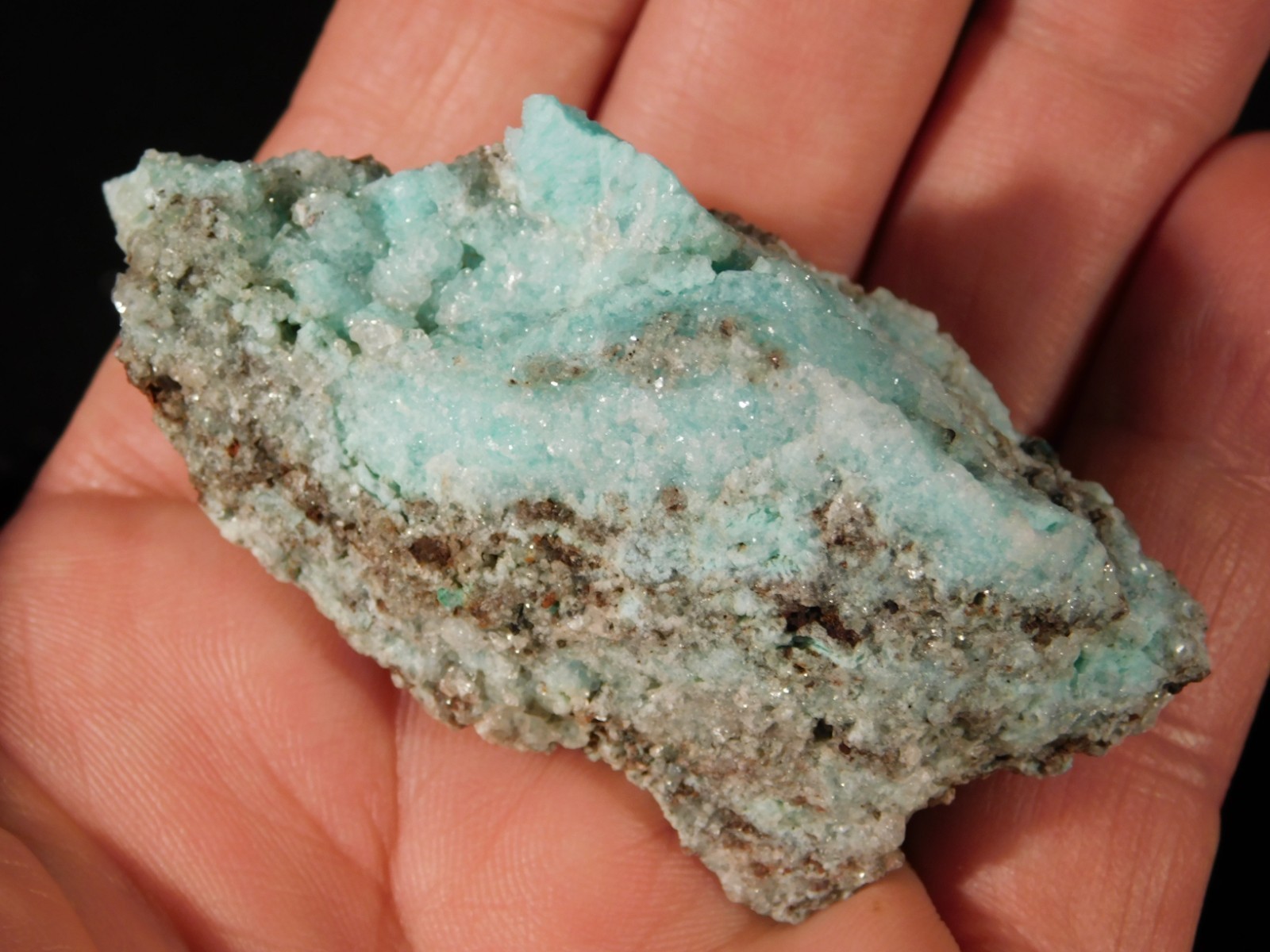 Light BLUE! CHRYSOCOLLA Cluster Under Translucent Druzy Quartz Mexico 77.0gr