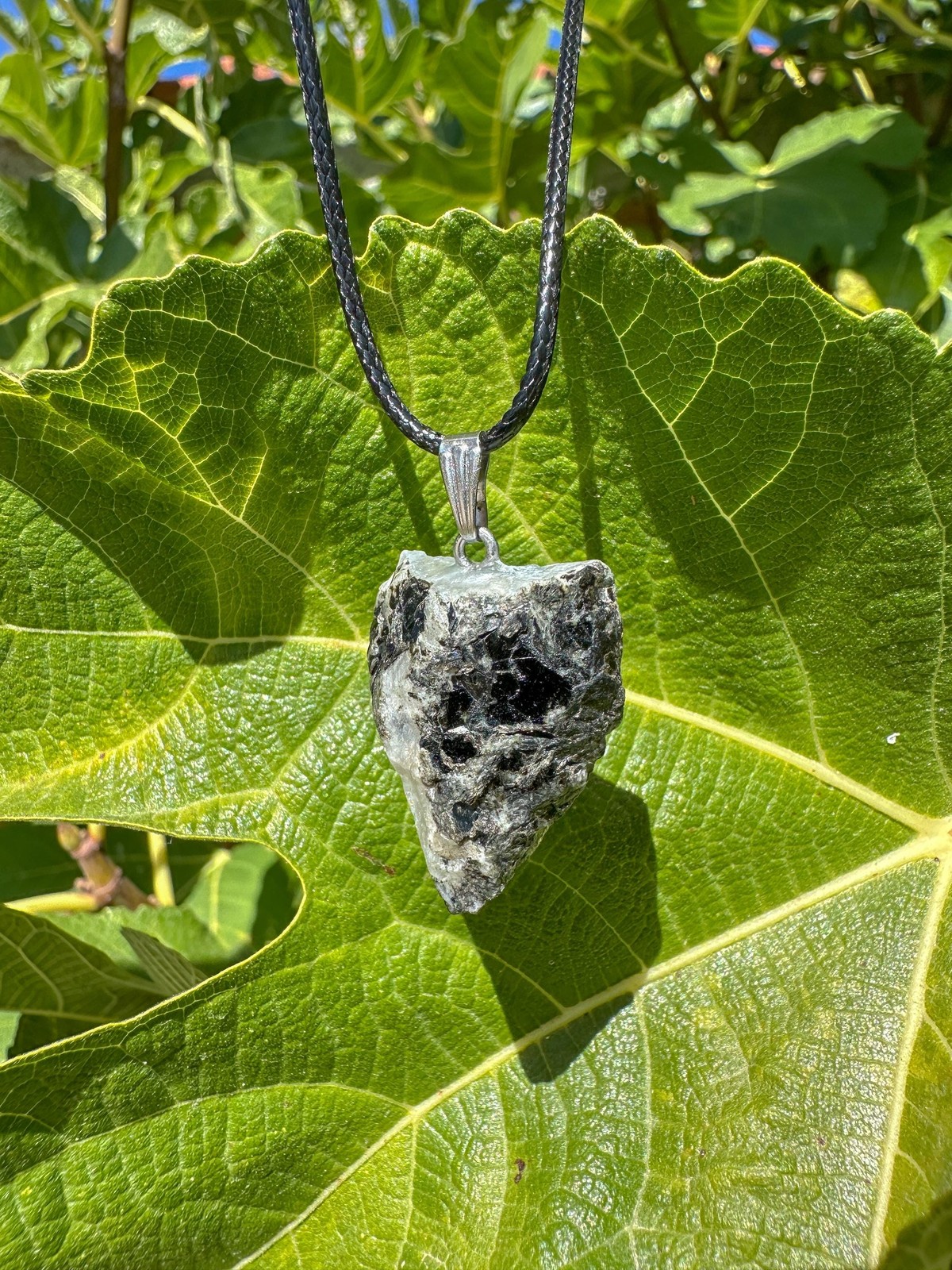 Rough Rainbow Moonstone Pendant / Raw White Blue Moonstone Crystal Necklace