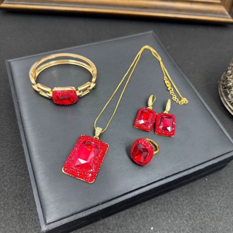 New cut crystal jewelry set necklace bracelet earring set