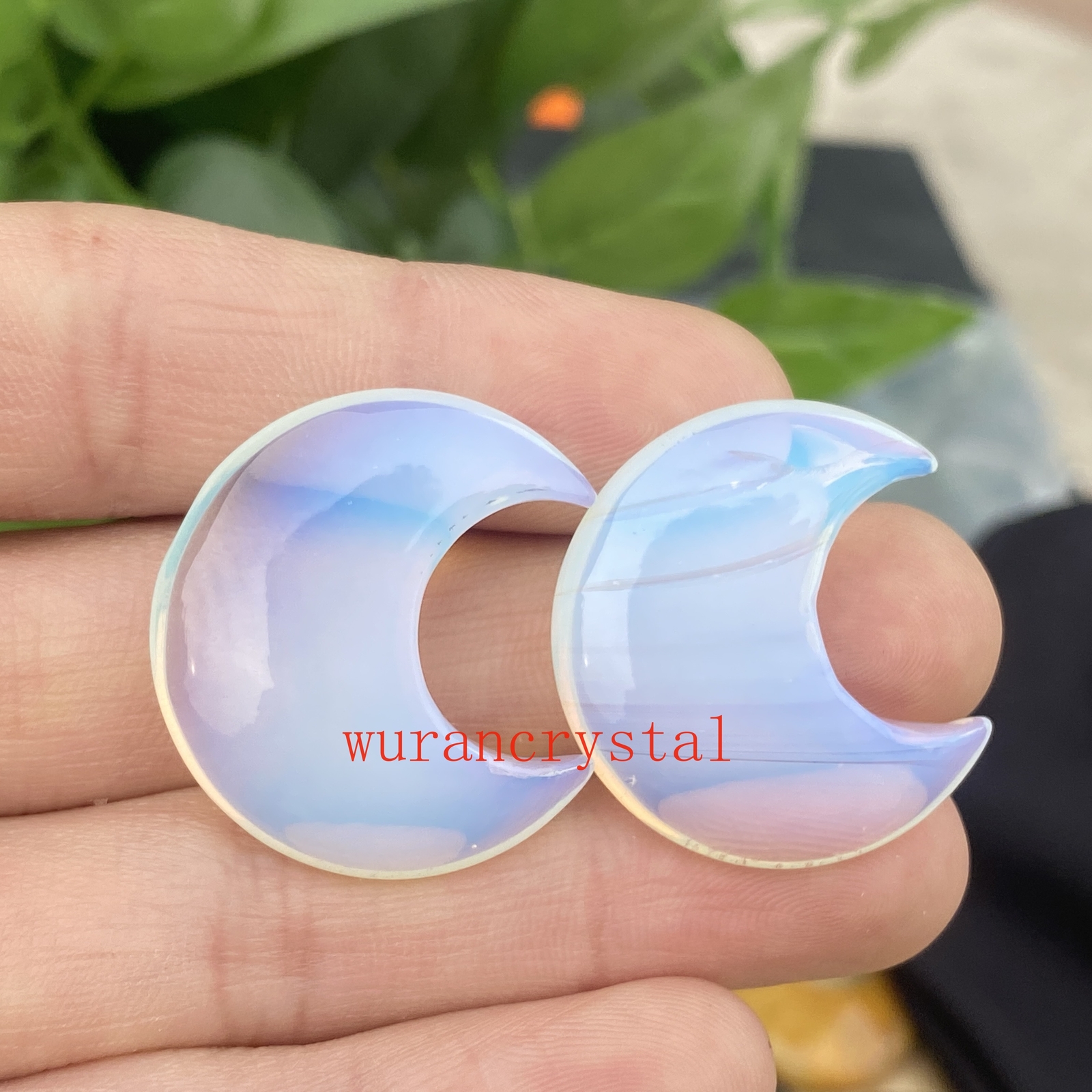 A+ Opalite moon Quartz crystal skull carved Healing point Gem Reiki gifts 5pcs
