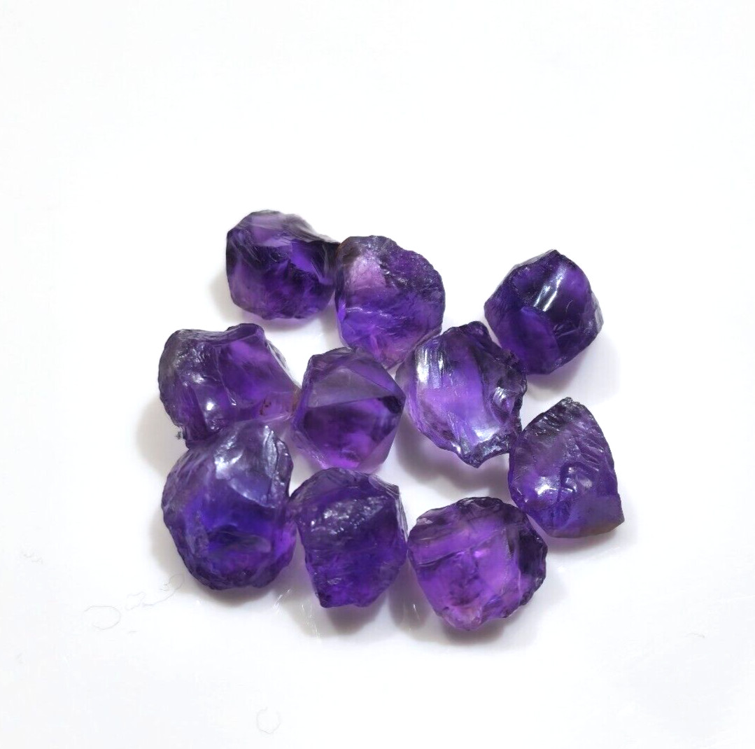 Natural 10Pcs Lot Purple Amethyst Rough Size 11-16 mm Loose Gemstone For Jewelry