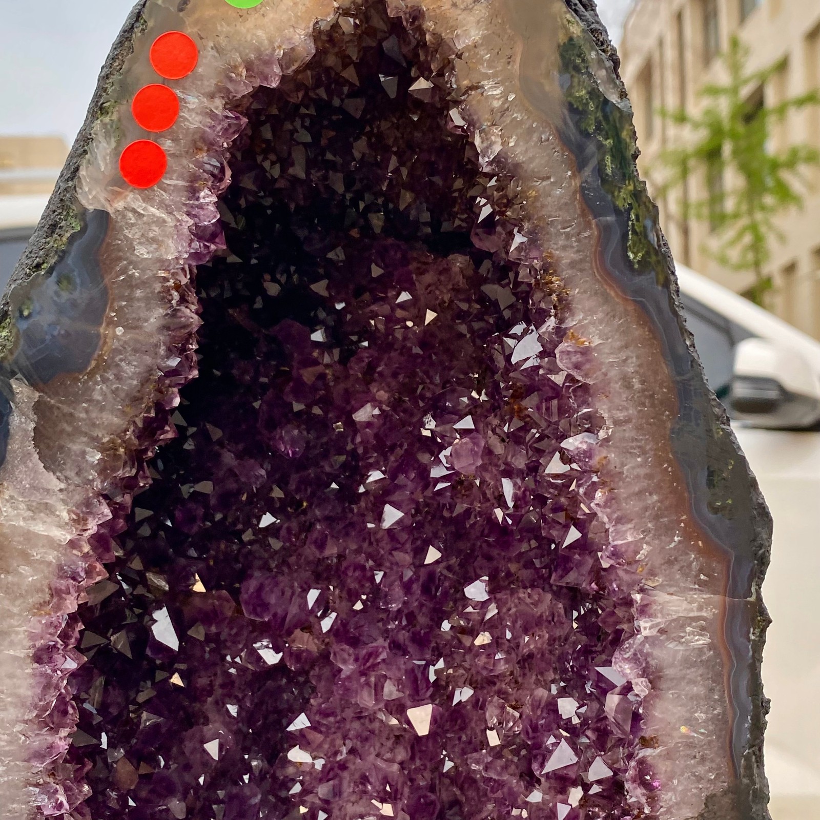 75.4LB Natural Amethyst Geode Quartz Crystal Cluster Cathedral Energy healing