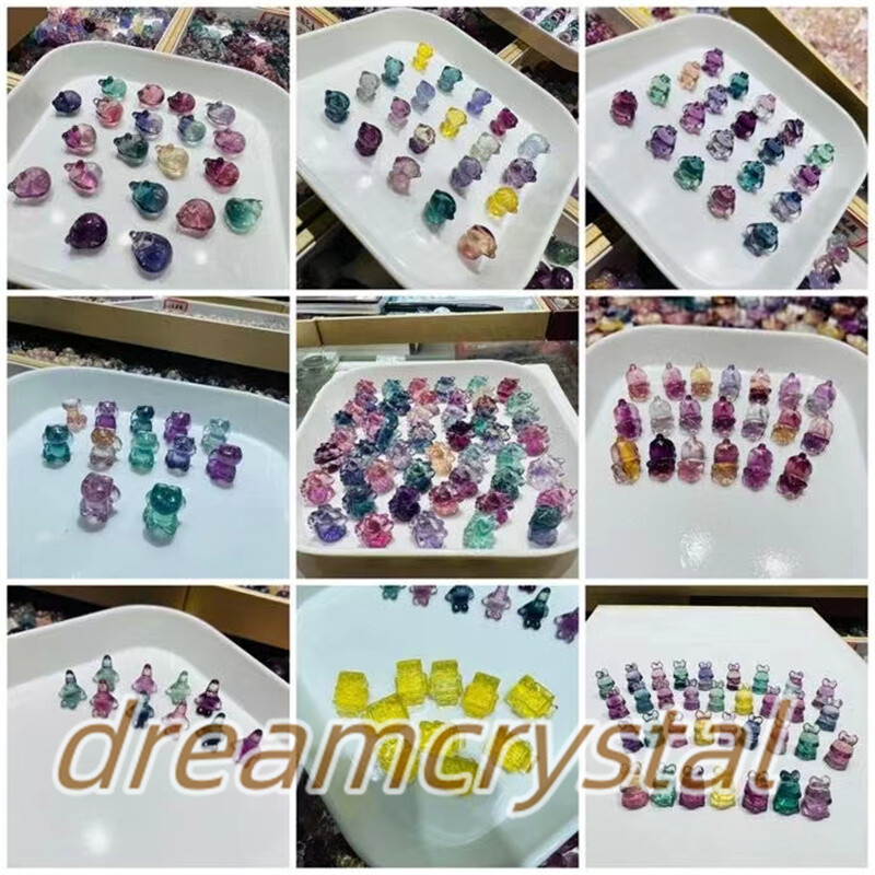 100pc Natural Fluorite Crystal Skull Mini Hand Carved Quartz Reiki Gifts Random