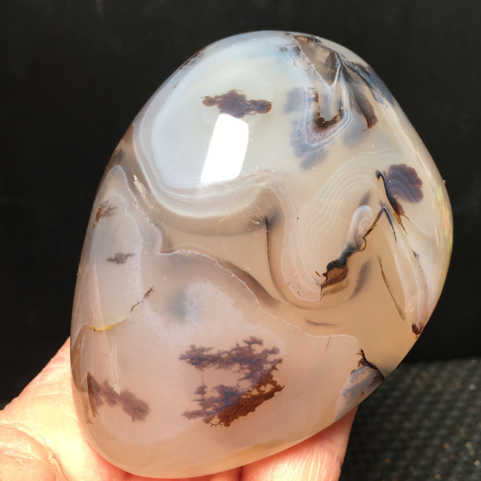 500g Natural Polished Aquatic Plants Agate Crystal Specimen fb1159
