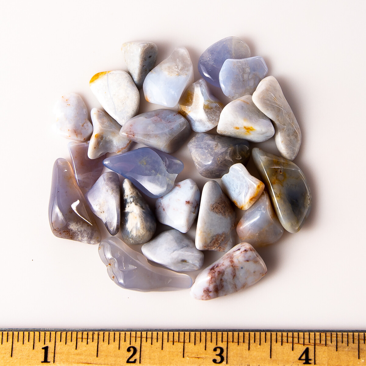 1/2 lb Tumbled Blue Chalcedony Gemstone Crystals 95-115 Stones Rock Specimens