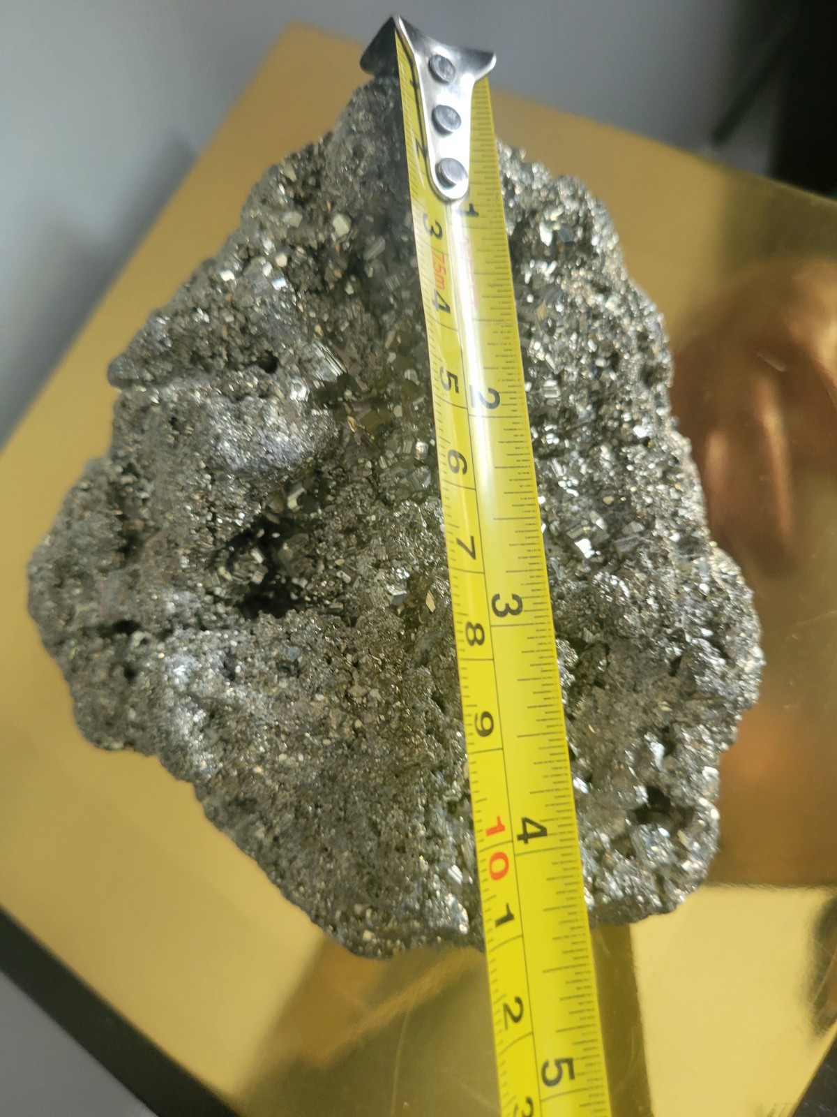 Large Pyrite Cluster Mineral Rock – 4.25”x3.5”x2.25” – (Fool’s Gold) – 2.5 lb