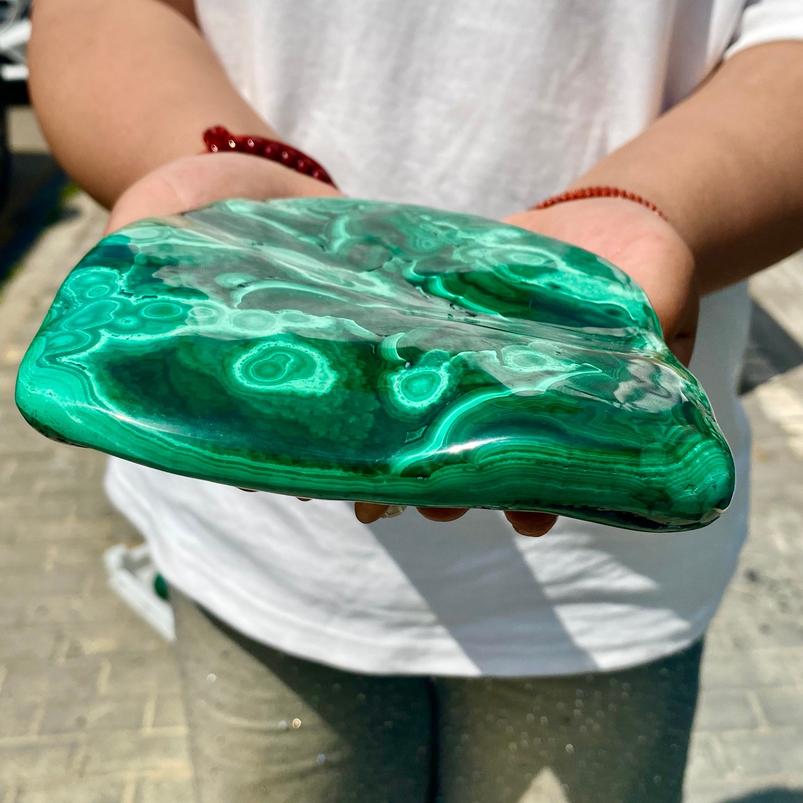 2.73LB Natural glossy Malachite transparent cluster rough mineral sample