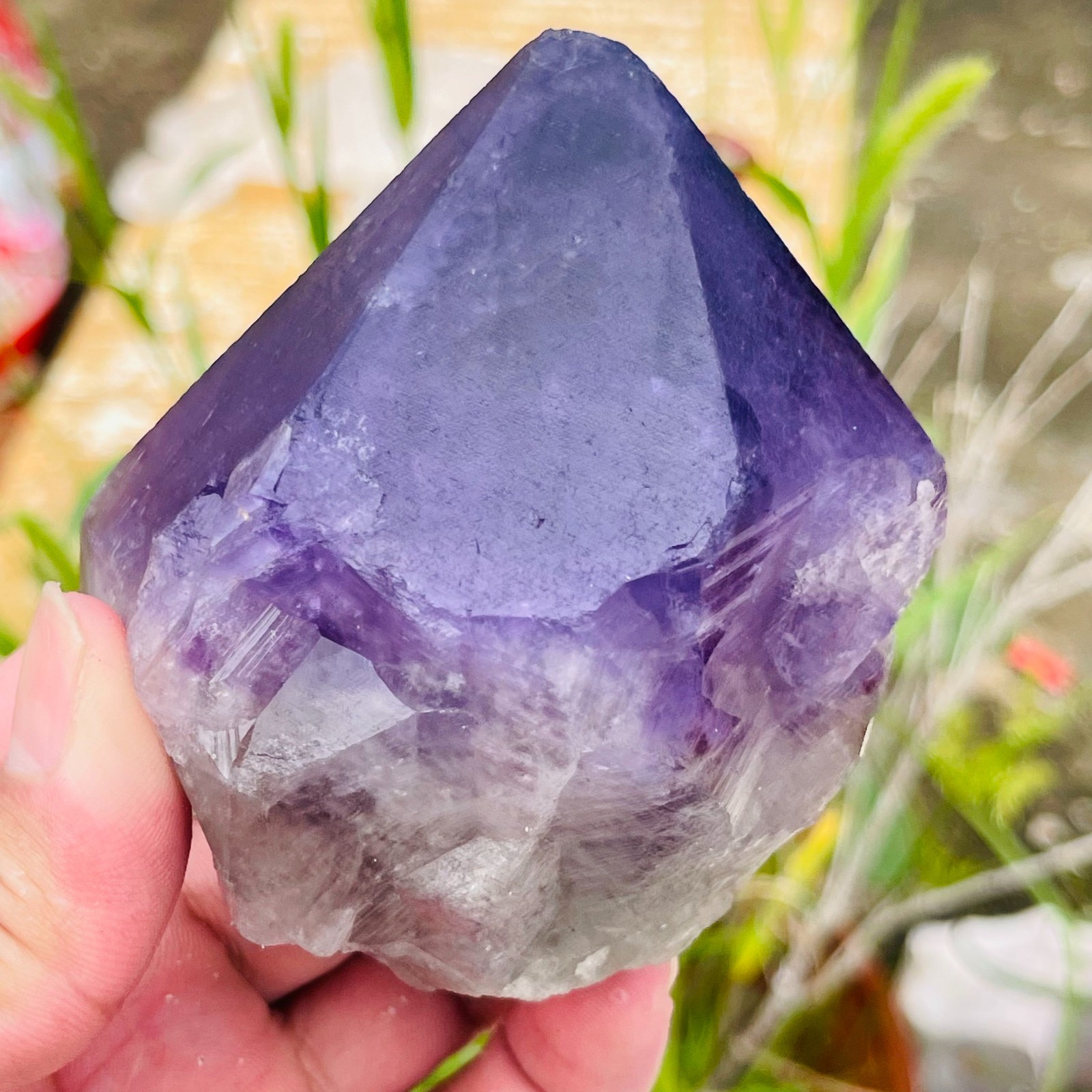 467g Natural Amethyst Unicuspid Quartz Crystal Points Rough Mineral Specimen
