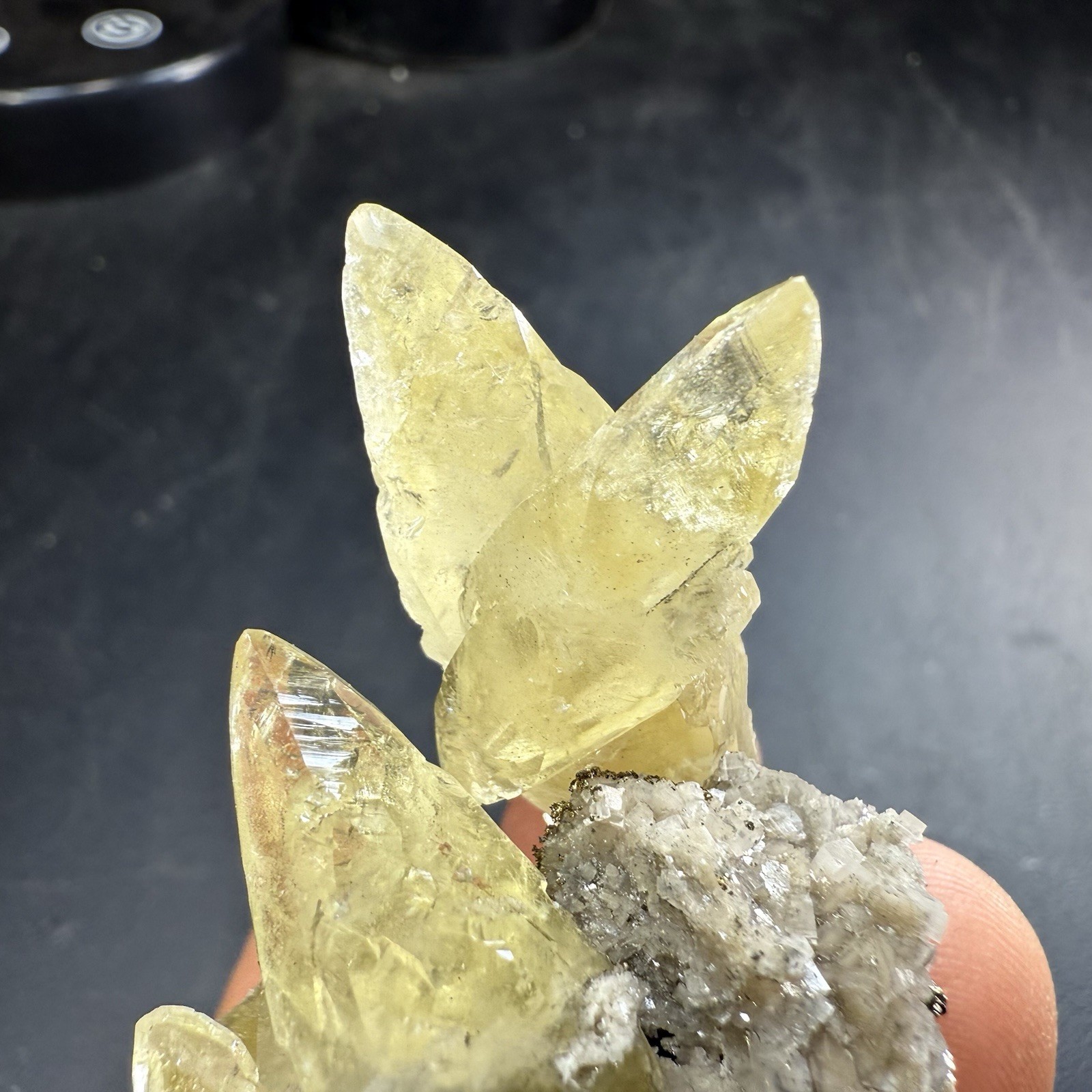 Golden Calcite Crystals on Chalcopyrite Dolomite Pyrite Matrix / Missouri
