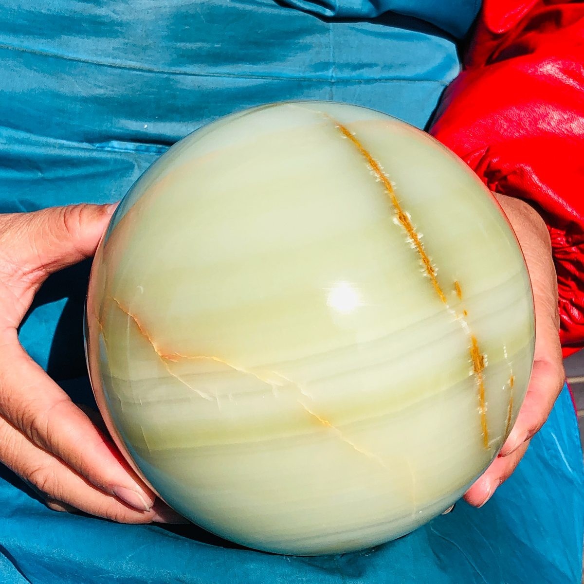10.58LB Natural Afghan Jade Sphere Polished Crystal Healing Ball Home Reiki