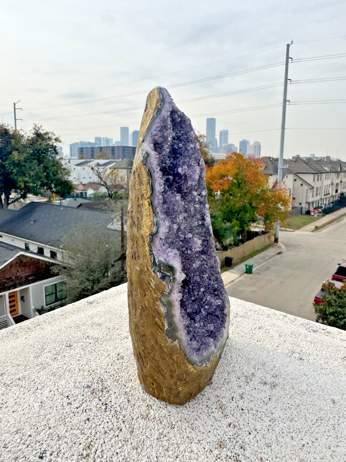 Amethyst Geode Crystal Cluster | 4 pounds, 5 oz | All Natural, Cut-Base |