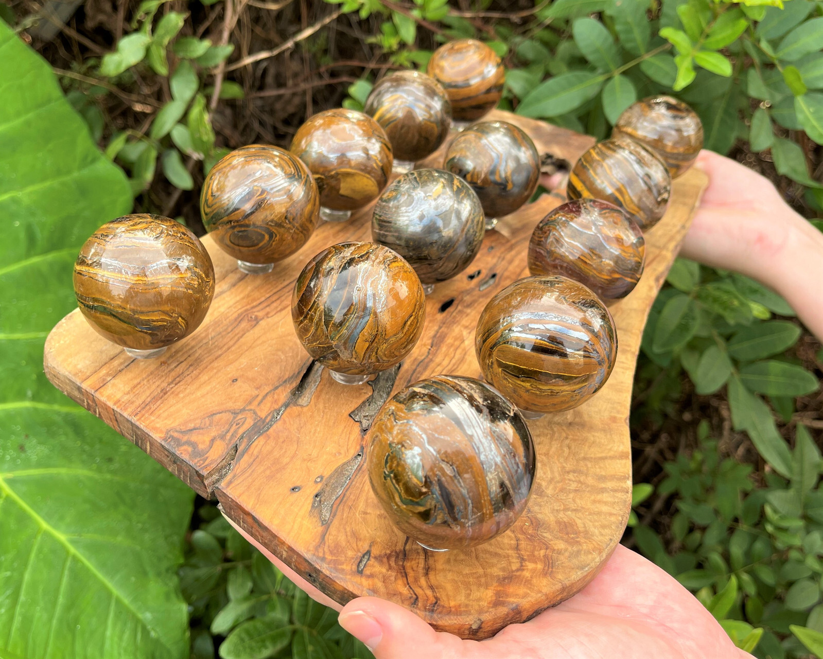 Gold Tiger Eye Crystal Sphere, LARGE 2″ Sphere + Stand (Gold Tiger Eye Sphere)