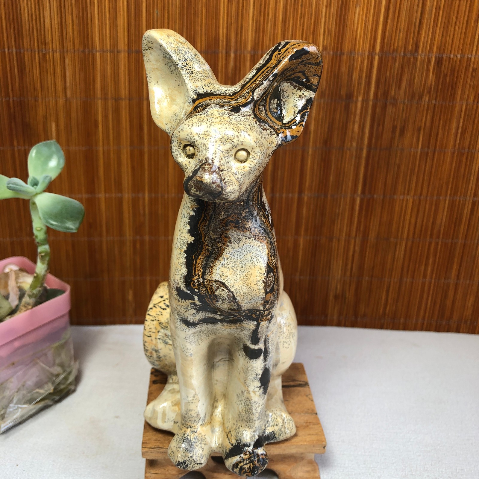 Rare Natural Traditional Chinese Painting Hand Carving Animal Model 658g g8381