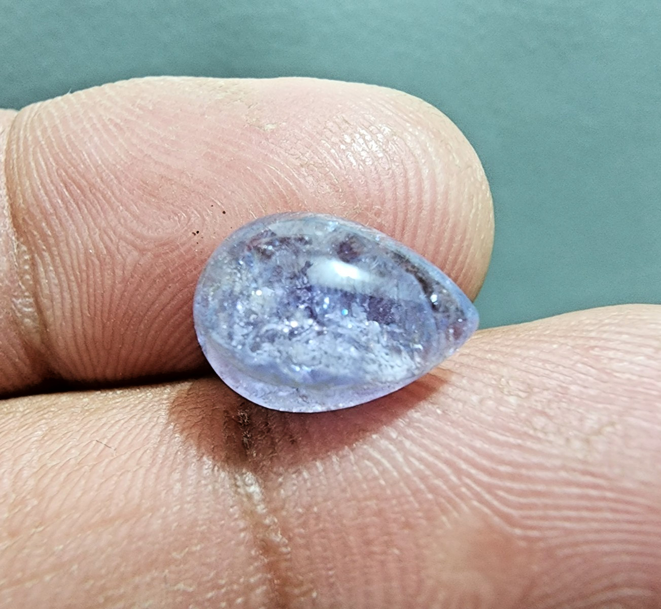 Pear Shape Natural Tanzanite – 5.15ct Cabochon Blue Gemstone Ideal for Rings