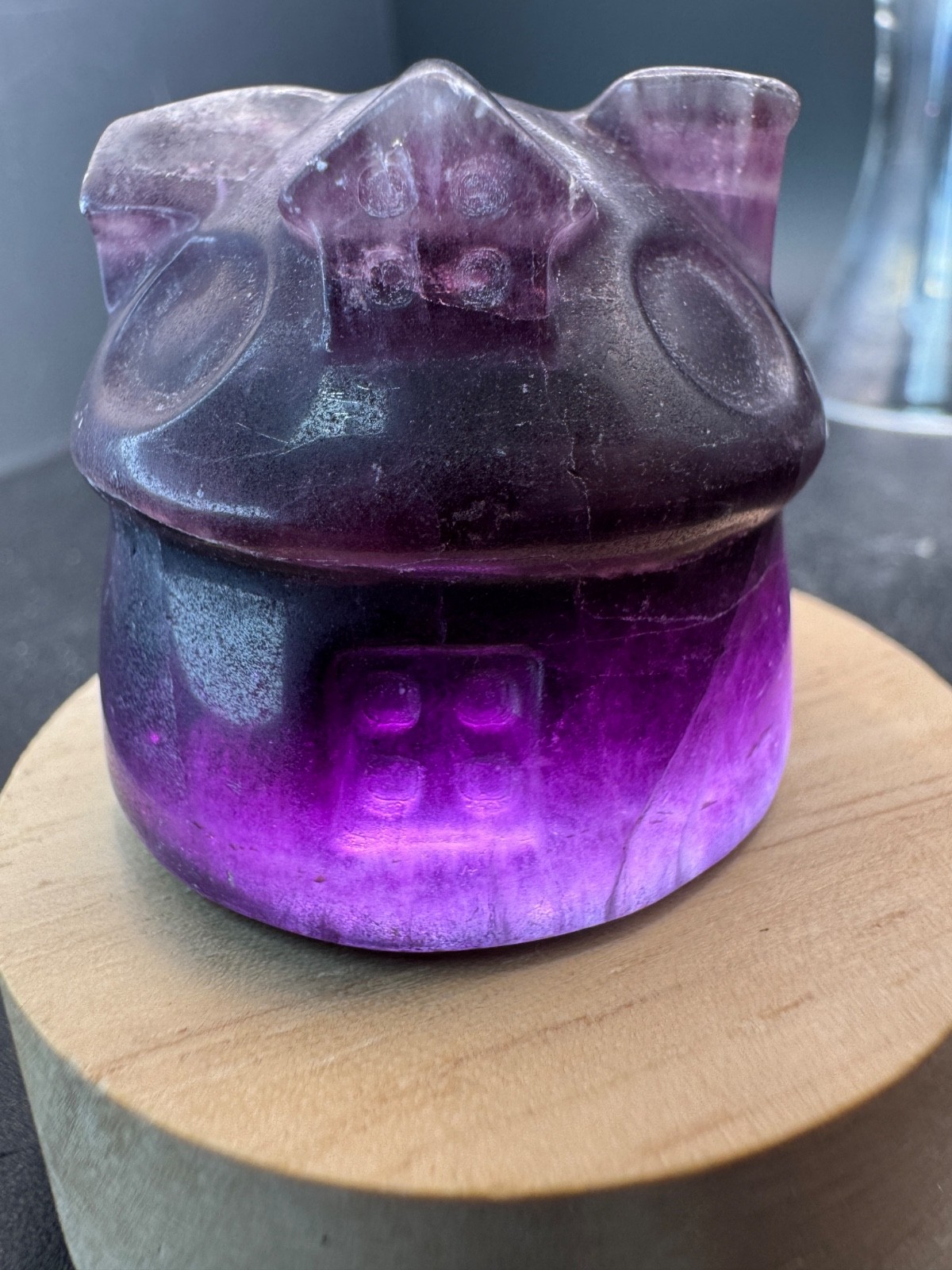 6399 Purple Fluorite Carved and Polished Fairy House 125g