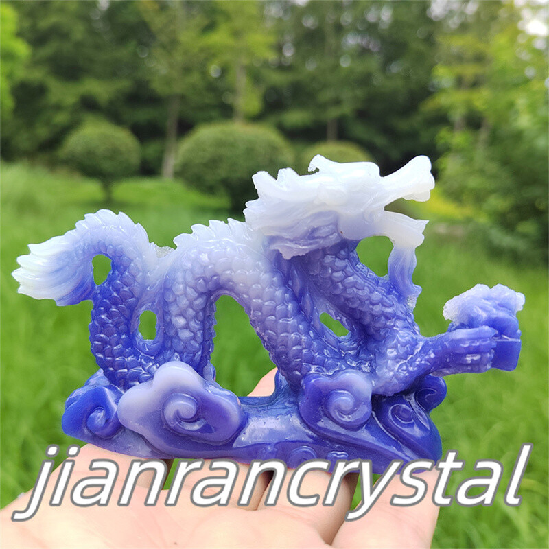4″ Luminous Stone Dragon Skull Resin Decor Skull Reiki Chinese Dragon 1pc