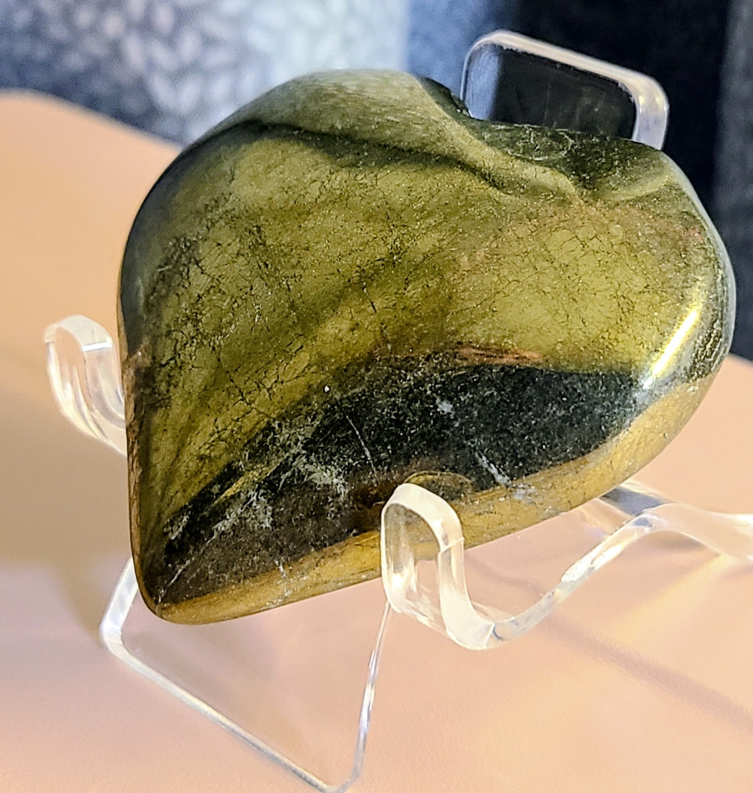 Golden Peruvian Pyrite Crystal Heart #1
