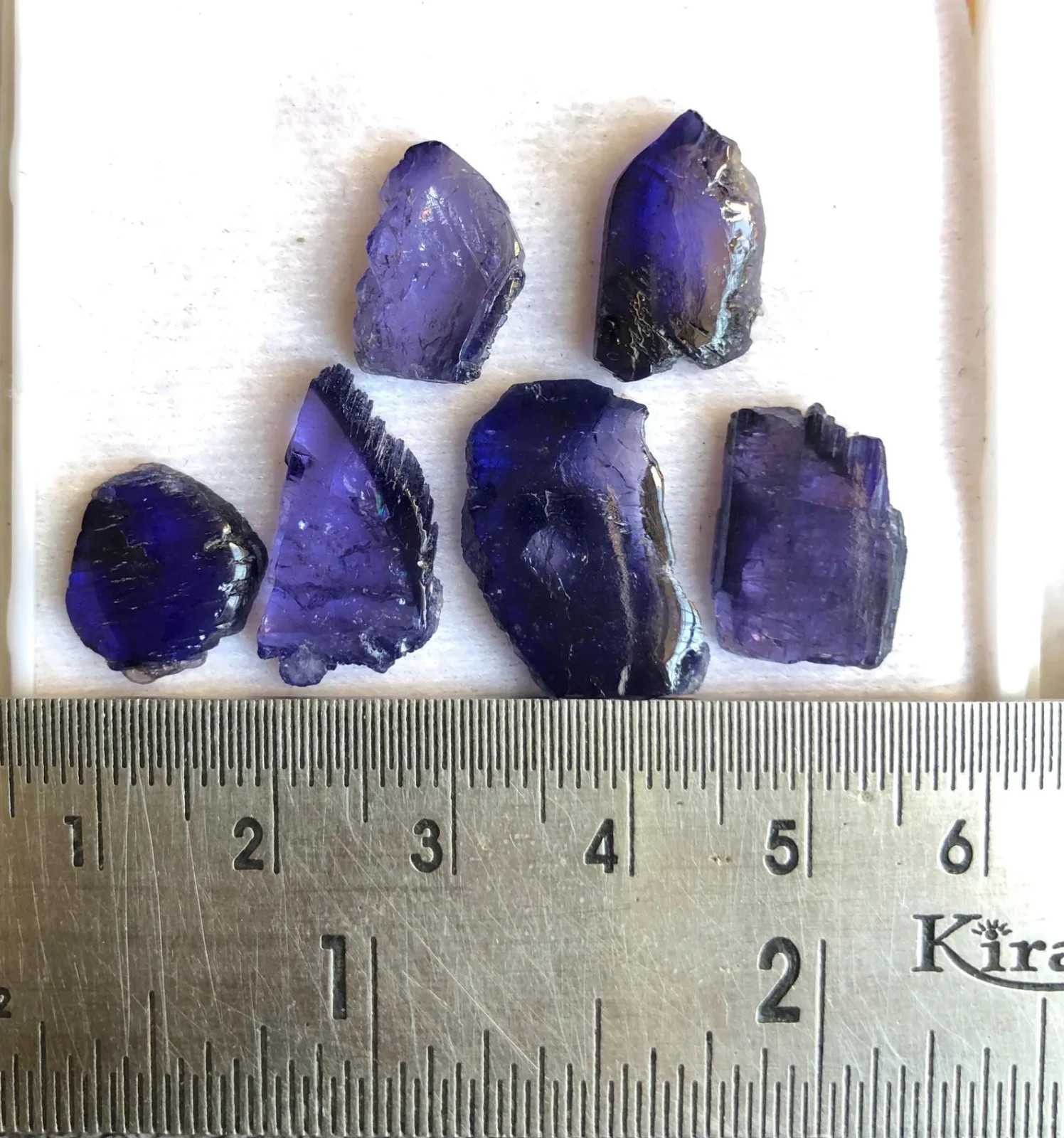 34.85 Carat Lot, 6 Pcs Polished Tanzanite Raw, Two Tone Loose Gemstone Bi-color