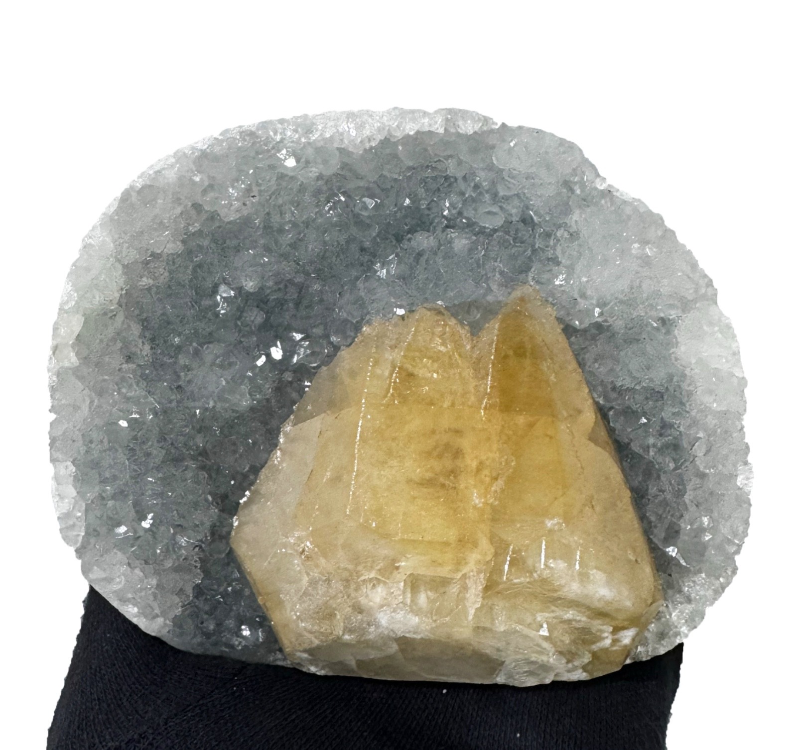 Self Standing Calcite On Quartz Rocks, Crystals And Mineral Specimens From India