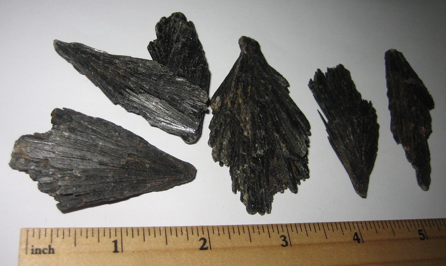 5 NATURAL ROUGH 2″-2.6″ BLACK KYANITE CRYSTAL SPRAY CLUSTERS BRAZIL ~ 99.2g *1