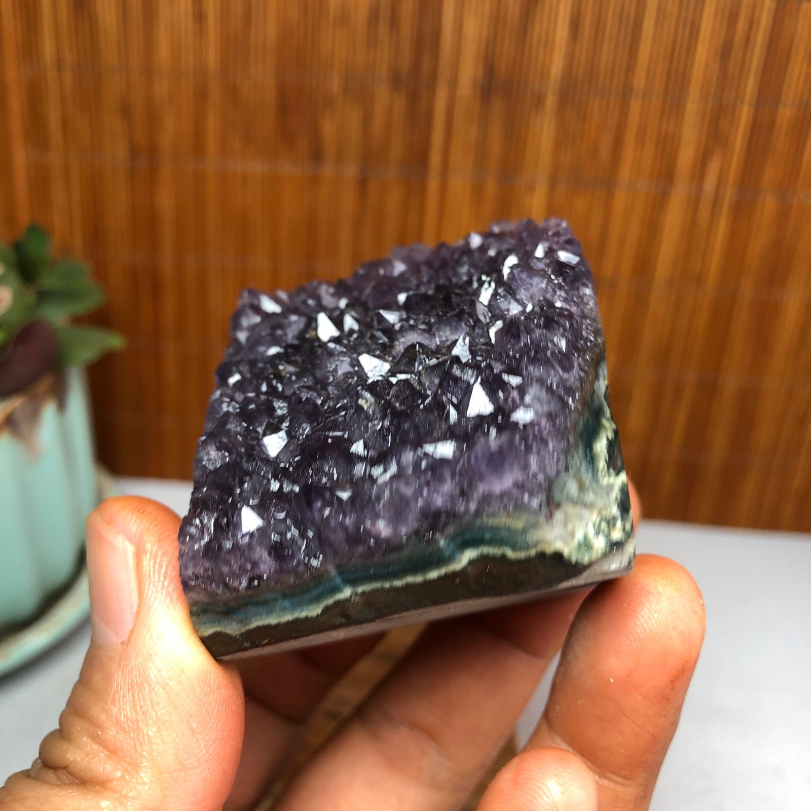 49mm NATURAL amethyst point purple Crystal Cluster Mineral Specimen 141g A1130