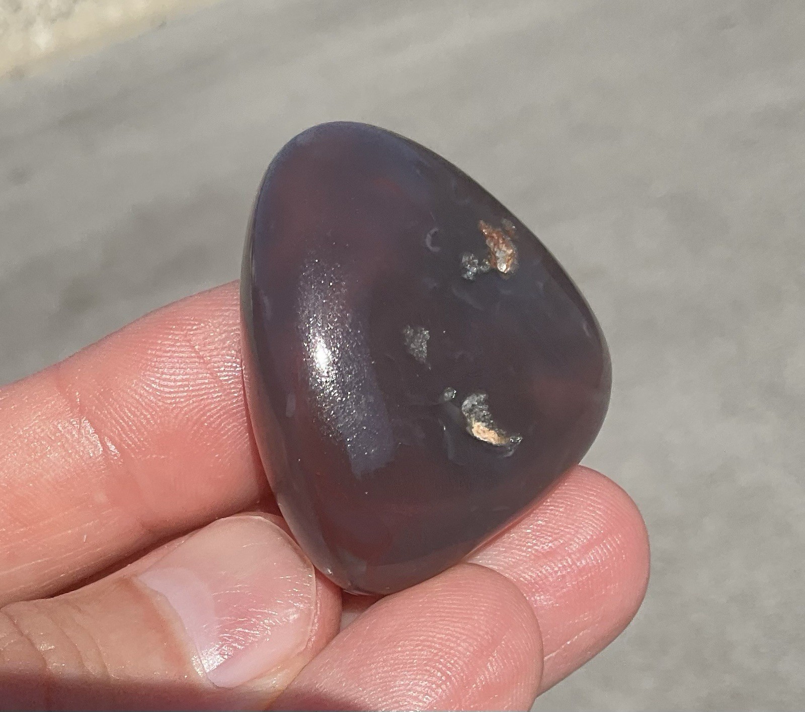 36g Polished Mozambique Agate Palmstone Worry Stone Exceptional! A++