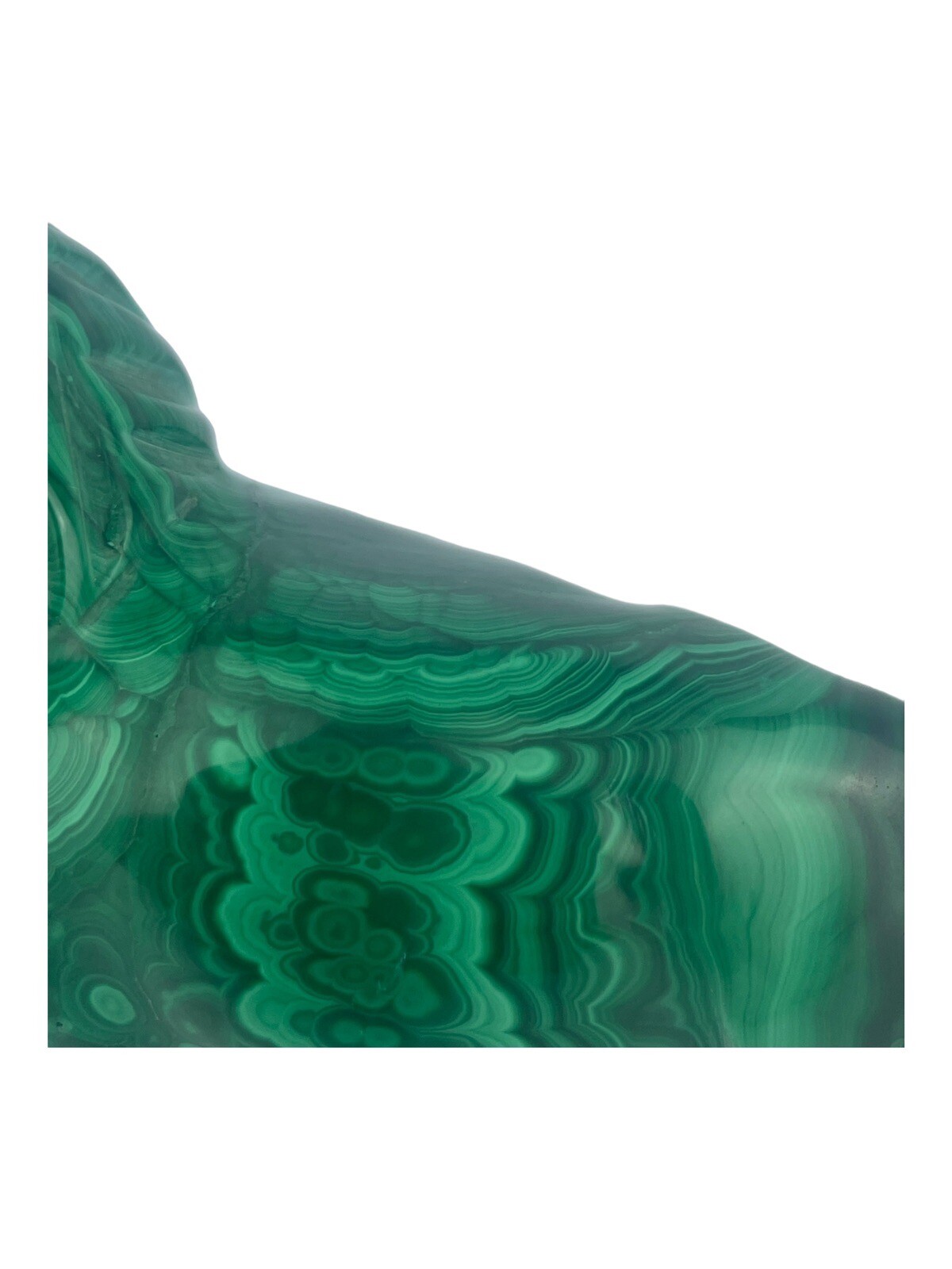 Malachite LION Stone Sculpture -Gorgeous Color Fine Art -Unique Details