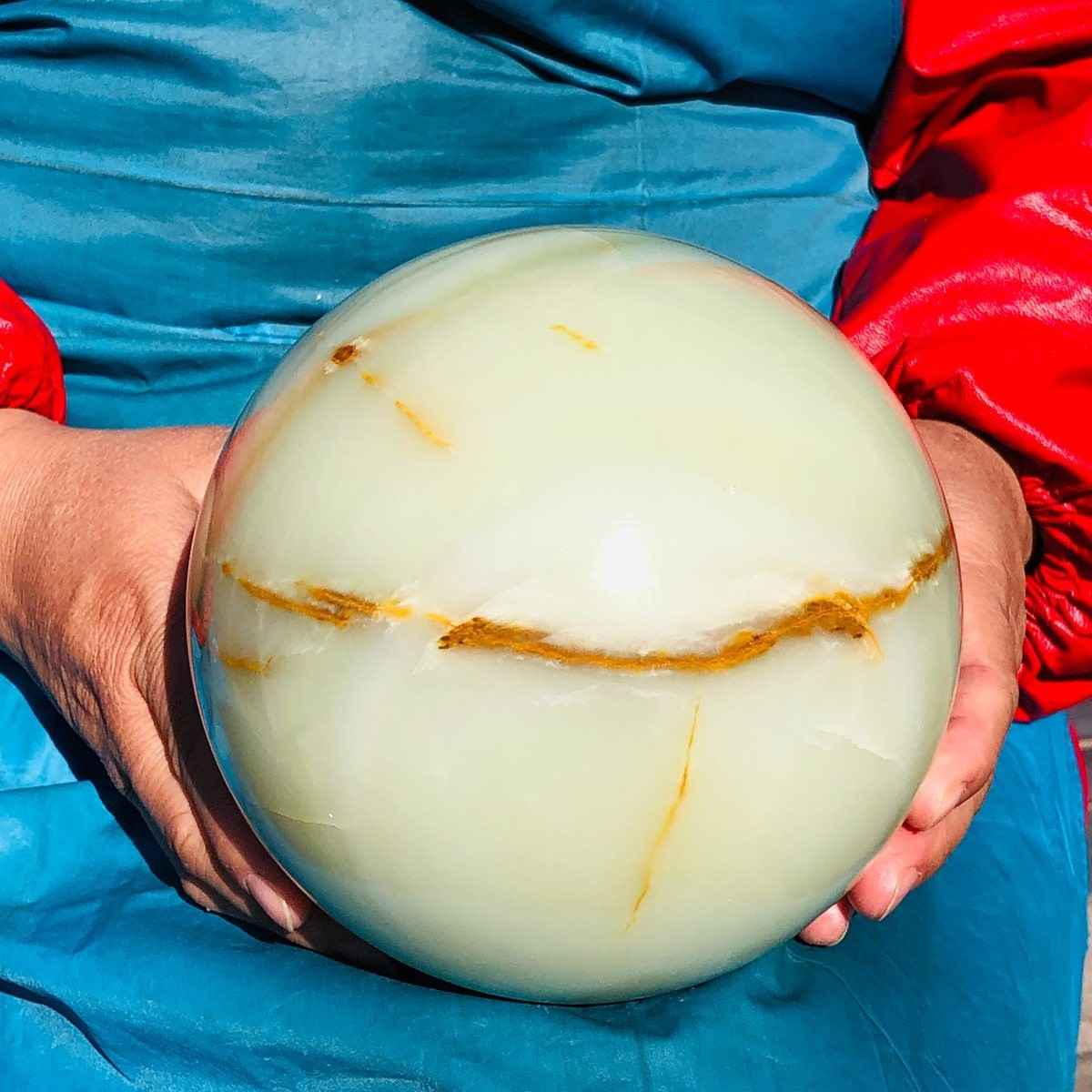 10.58LB Natural Afghan Jade Sphere Polished Crystal Healing Ball Home Reiki
