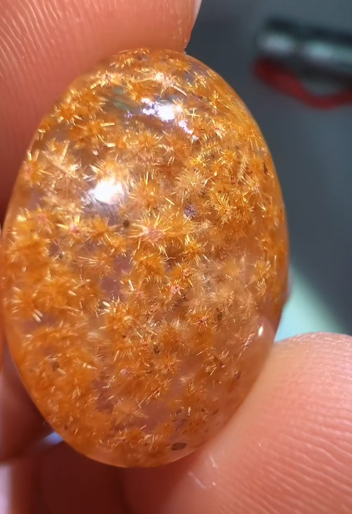 20*15*7mm Natural Sunflower rutilated quartz Specimens Reiki pendant