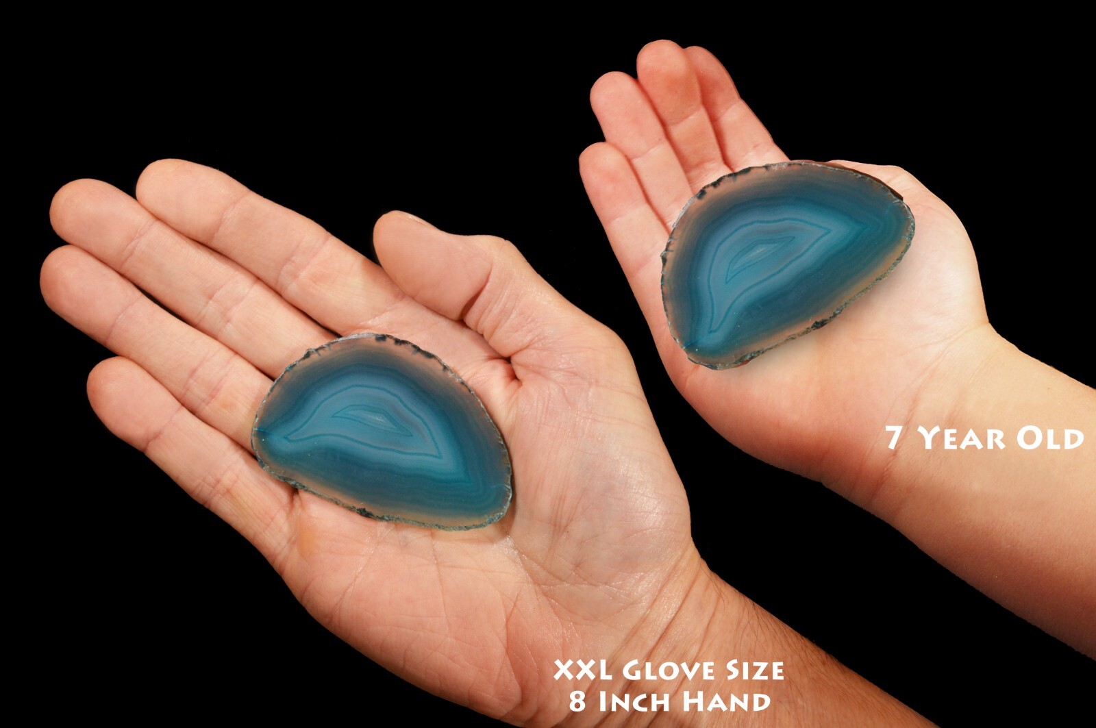 AGATE GEODE Slice Teal 2 1/2″ Polished Rock Mineral Throat Chakra Healing Stone