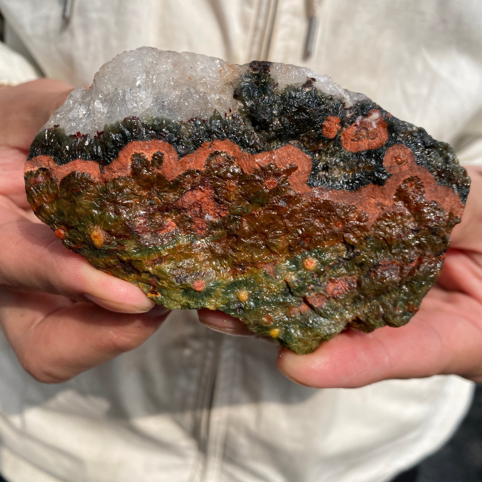 0.7lb Raw Natural colourful ocean jasper quartz crystal rough mineral specimen