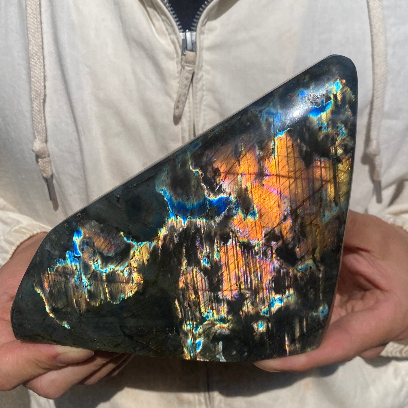 3lb Rare Natural Gorgeous Labradorite Quartz Crystal Stone Specimen Healing