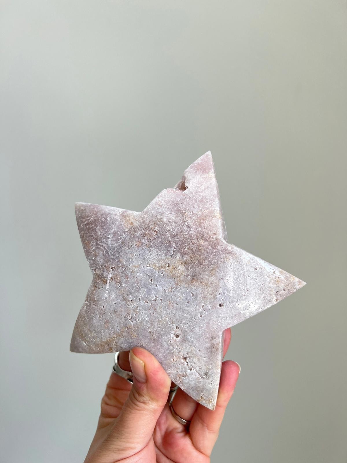 Pink Amethyst Star Agate Stone Natural Pink Amethyst Crystal Star Shaped A1