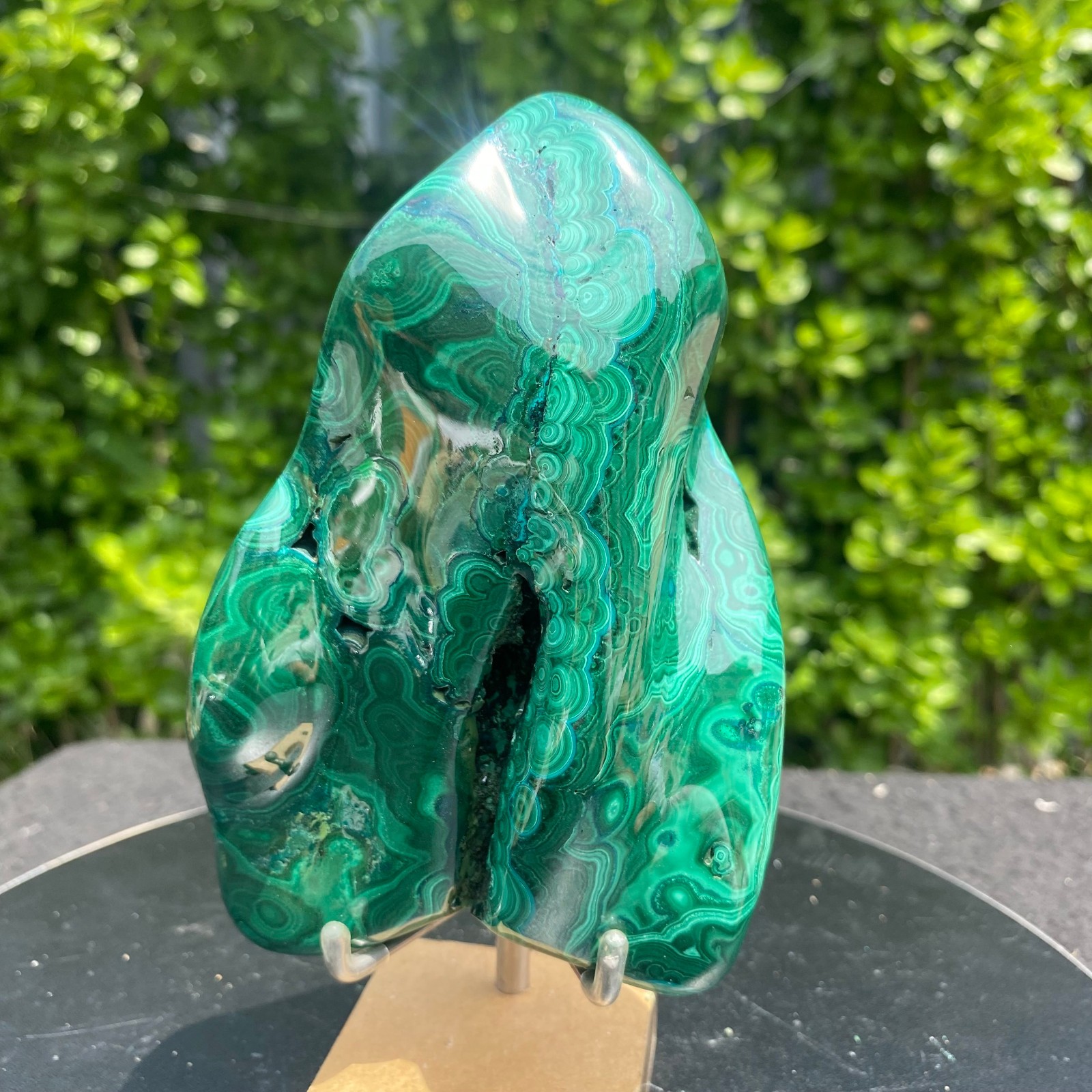 1.32LB Natural glossy Malachite transparent cluster rough mineral sample