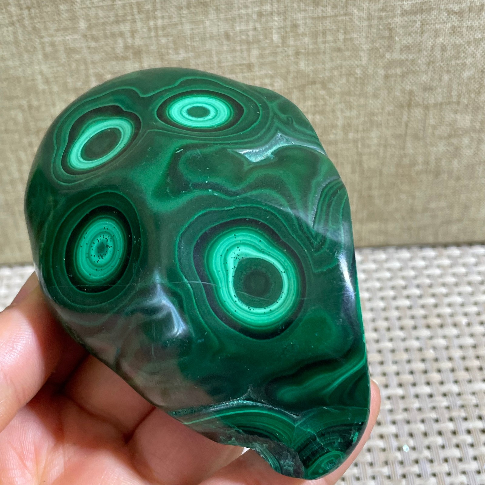 384g Genuine Malachite Crystal Slice Slab, Home Decor, Quartz Crystal Polished