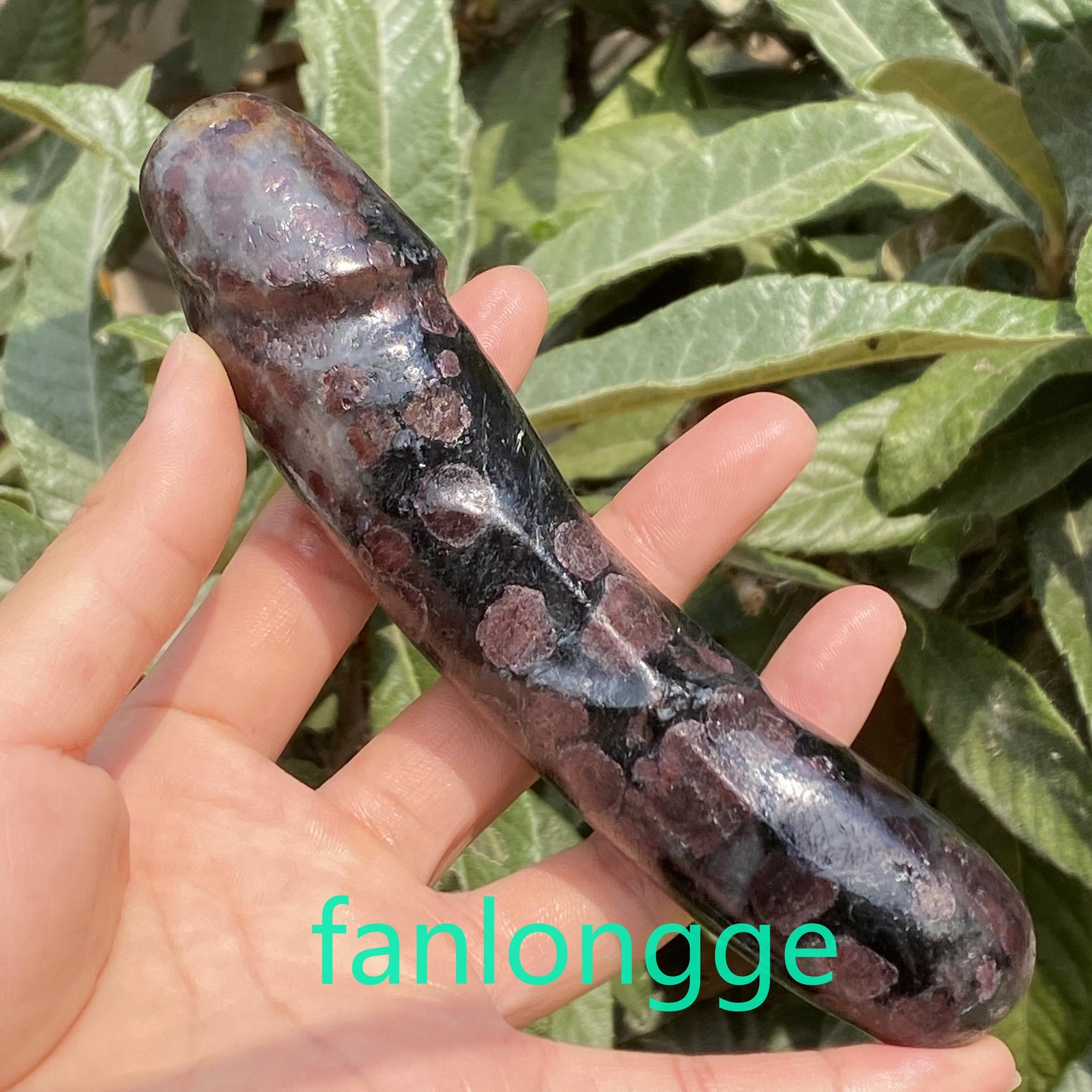 6in Natural Garnet Male Penis Quartz Crystal Skull Massager scrub Gem 1PC