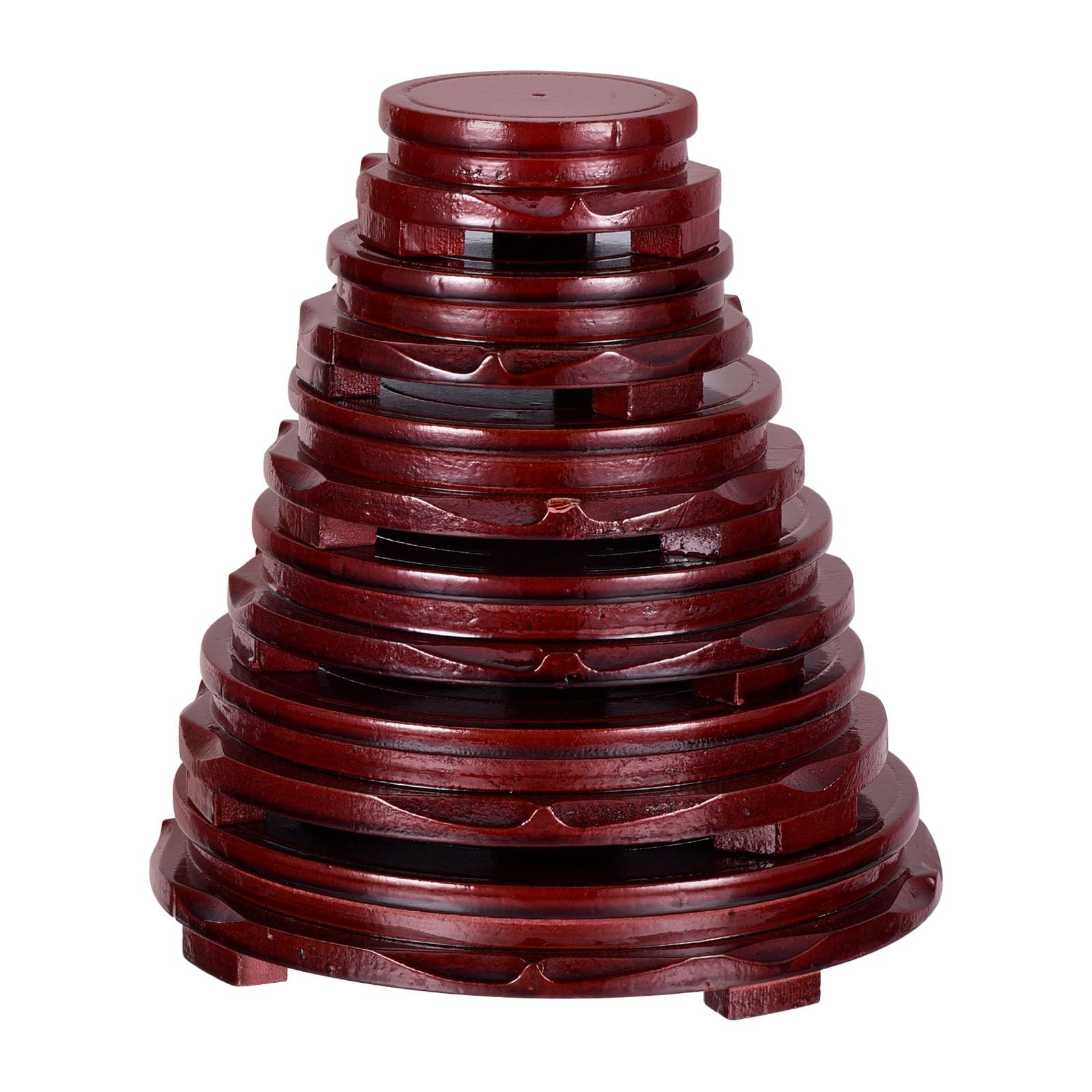 Planter Display Stand, 5.9 Inch Dia Round Bonsai Base Imitation Wood Style Ho…