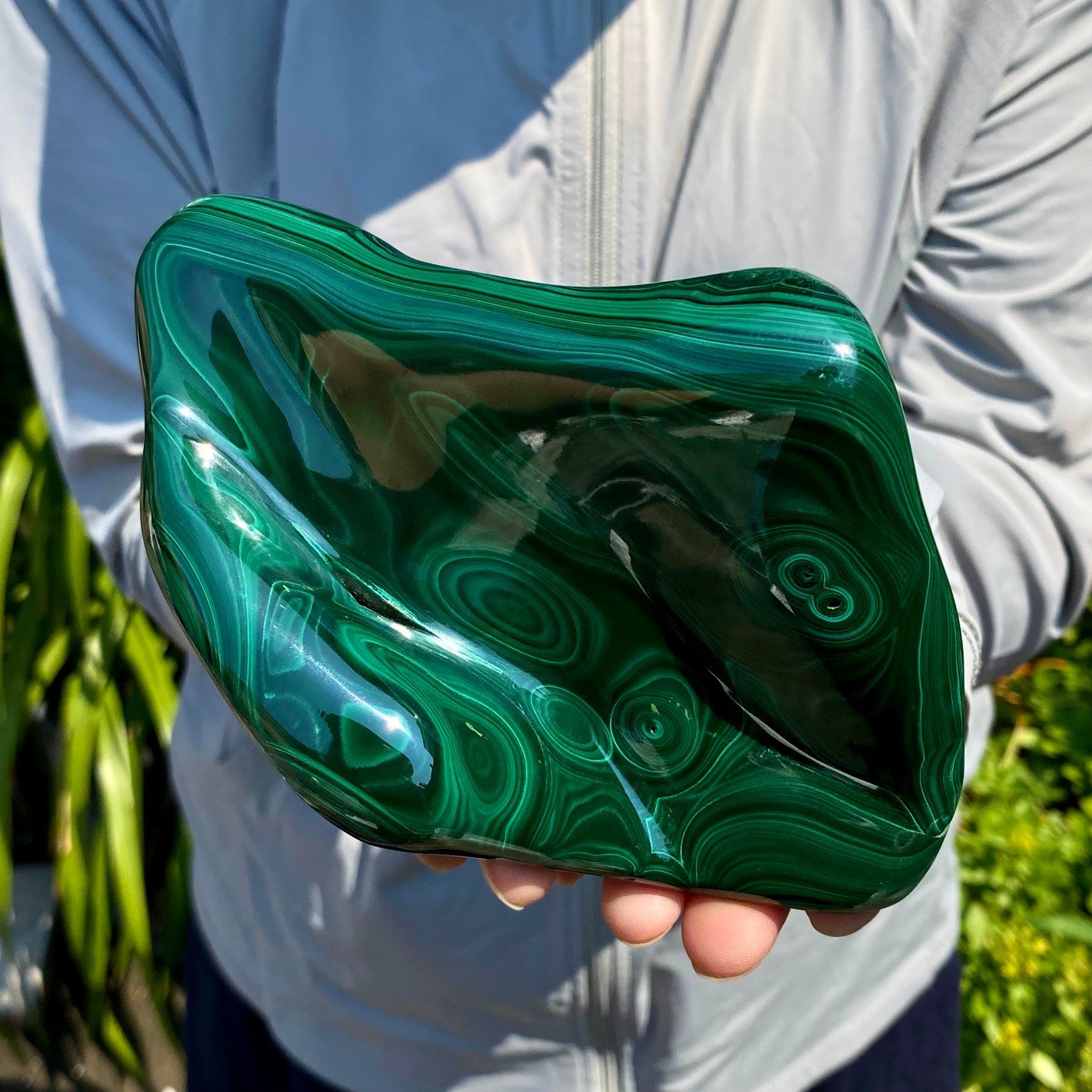 2.42LB Natural glossy Malachite transparent cluster rough mineral sample