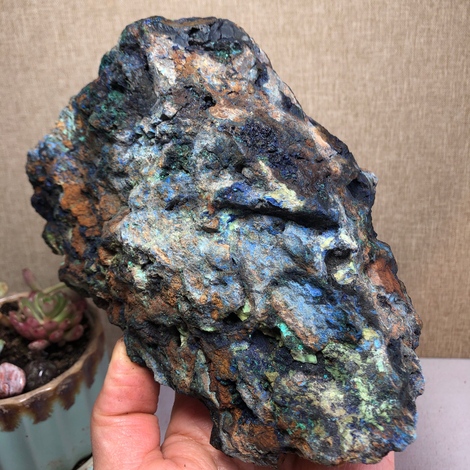 2.4LB Natural Azurite Malachite gemstone Rough original Crystal Specimen A3294