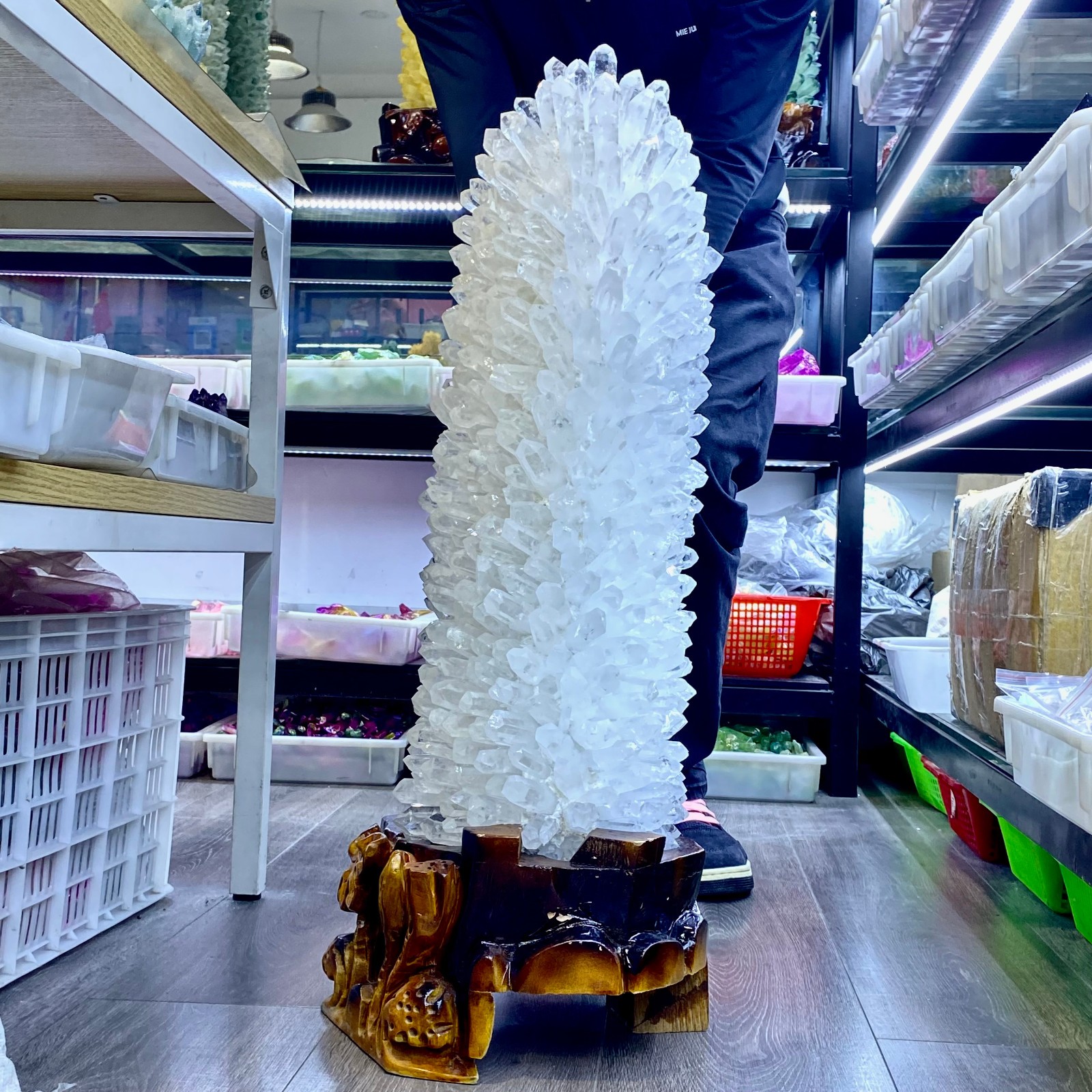 75LB New find white phantom quartz crystal cluster mineral sample