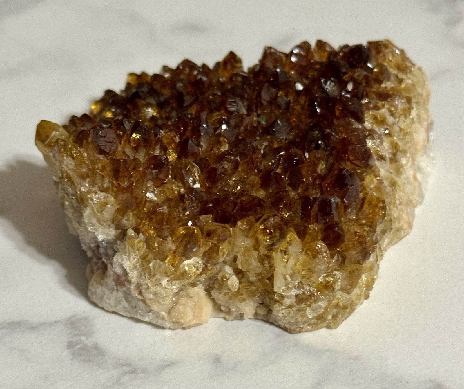 Natural Citrine Quartz Crystal Geode Cluster Mineral Specimen 495 Grams