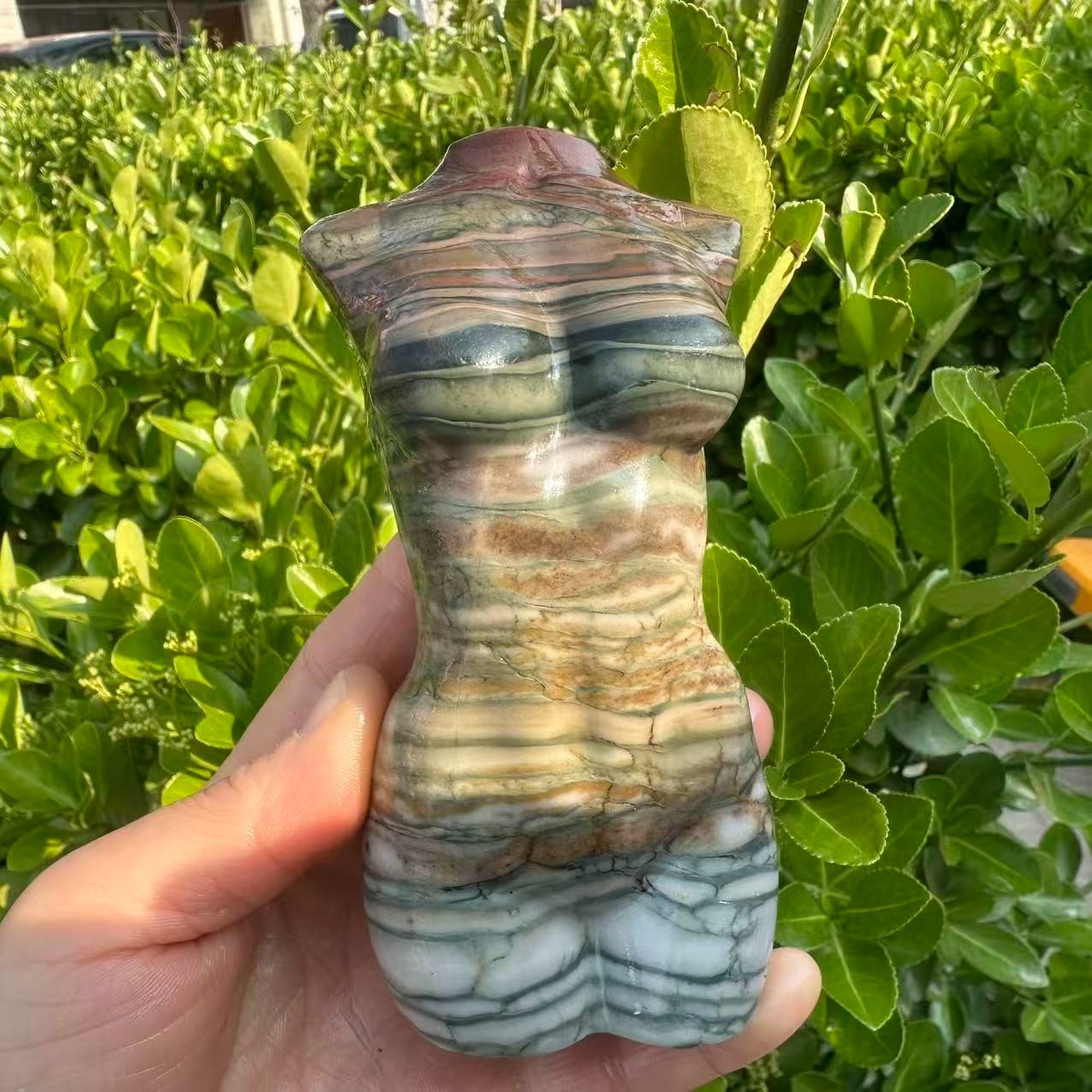 1pc Natural ocean jasper Quartz Crystal female model Mineral Specimen