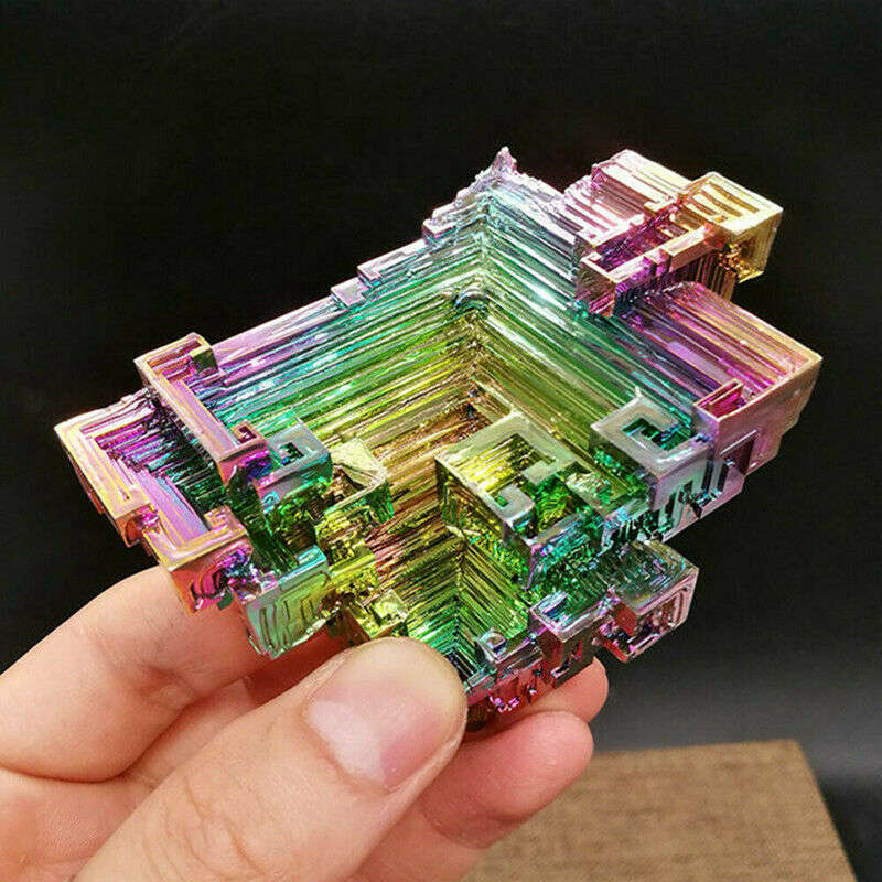 Natural Rainbow Aura Titanium Bismuth Crystal Cluster Energy Meditation Stone