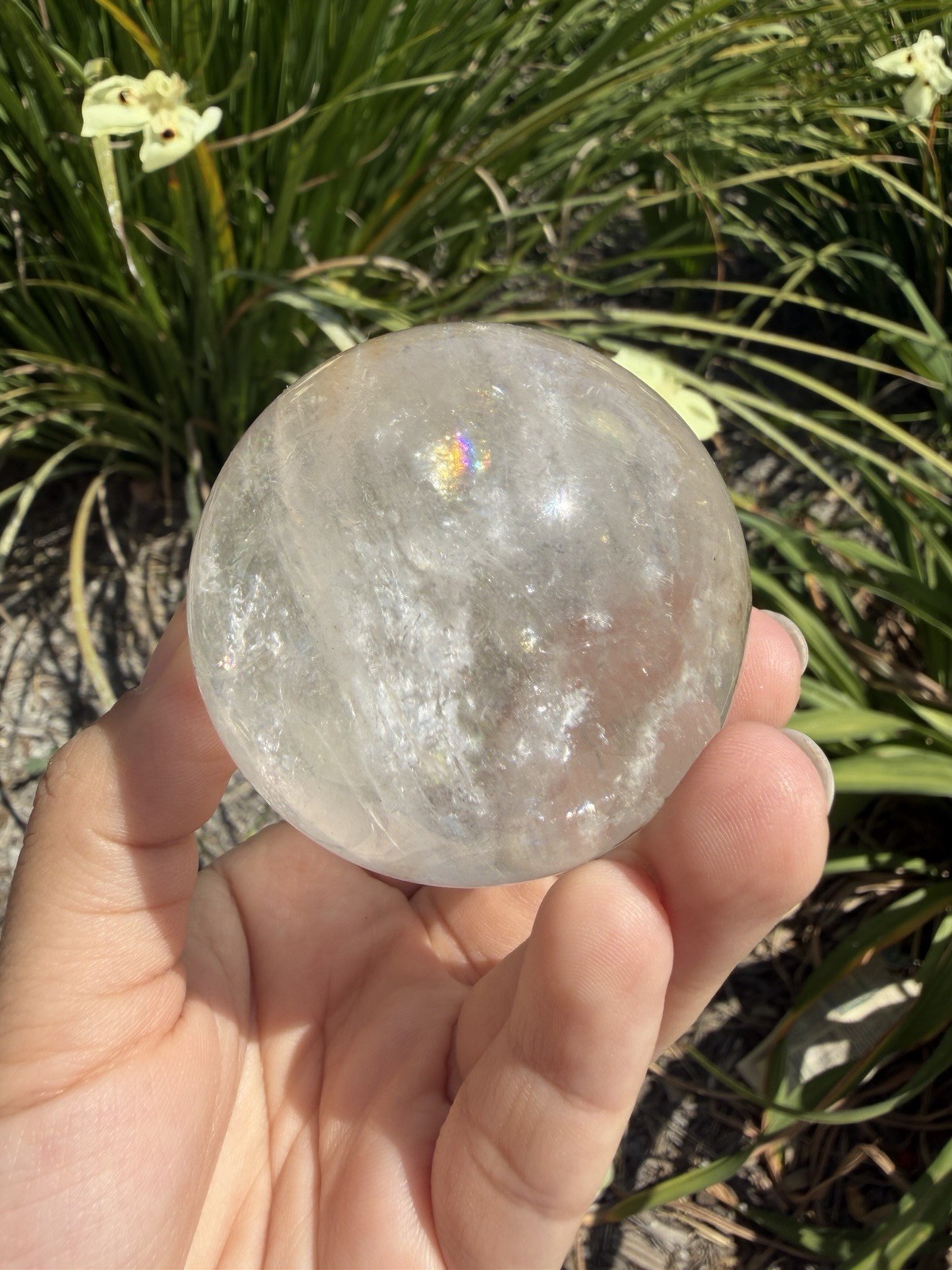 Natural Clear Quartz Crystal Sphere White Healing Stone Ball,A352