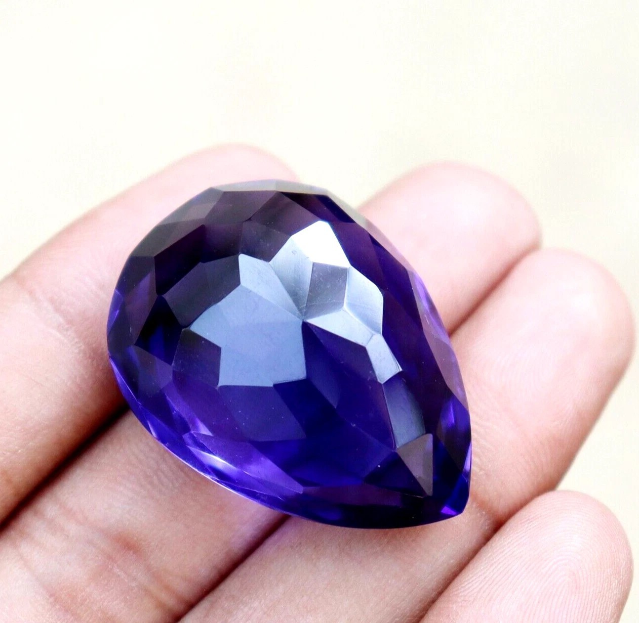 Natural Purple Amethyst Certified Gemstone Loose Gemstone Pear Shape 63 Ct