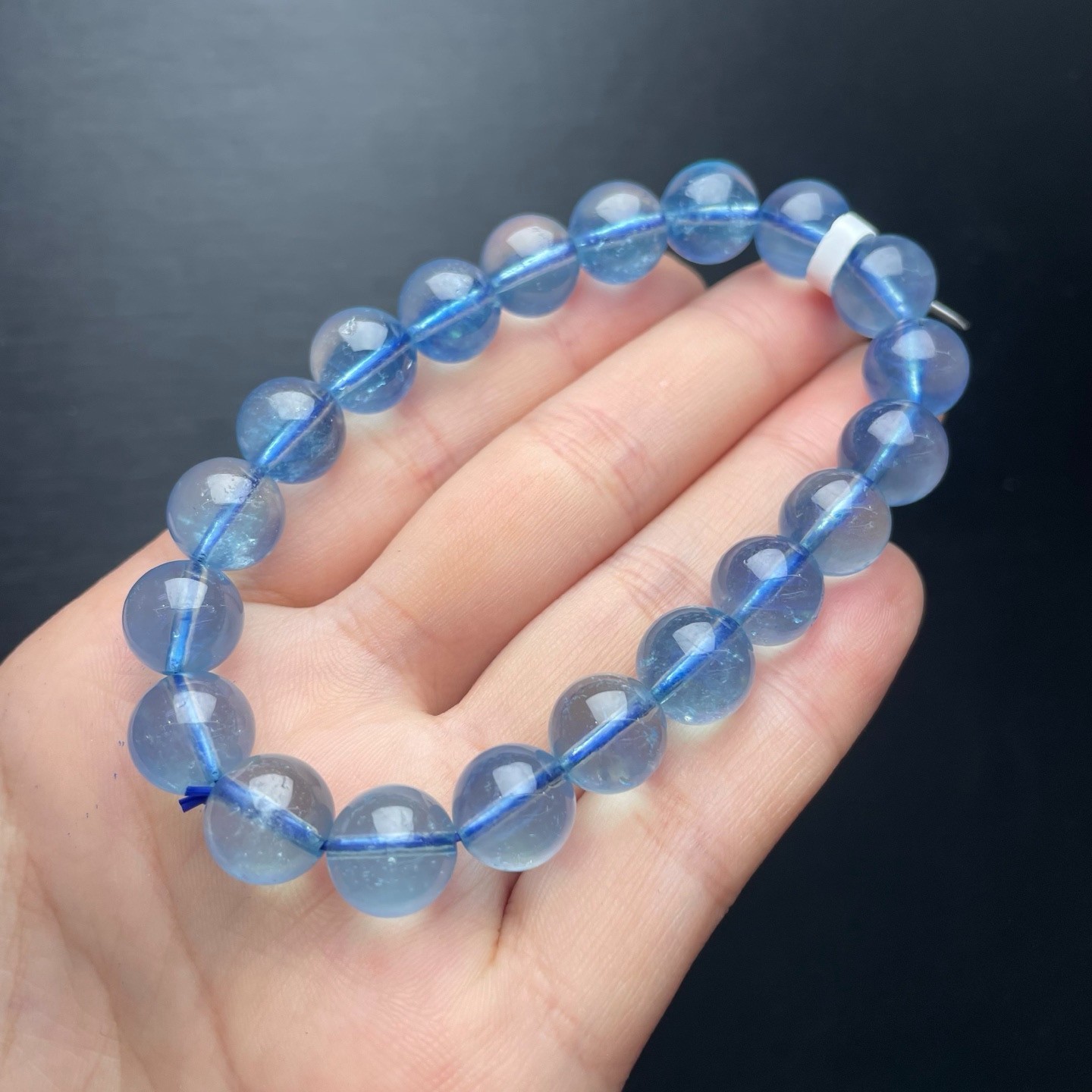 10mm Natural aquamarine Bead Bracelet Reiki Crystal Quartz Healing Decorate 1pc