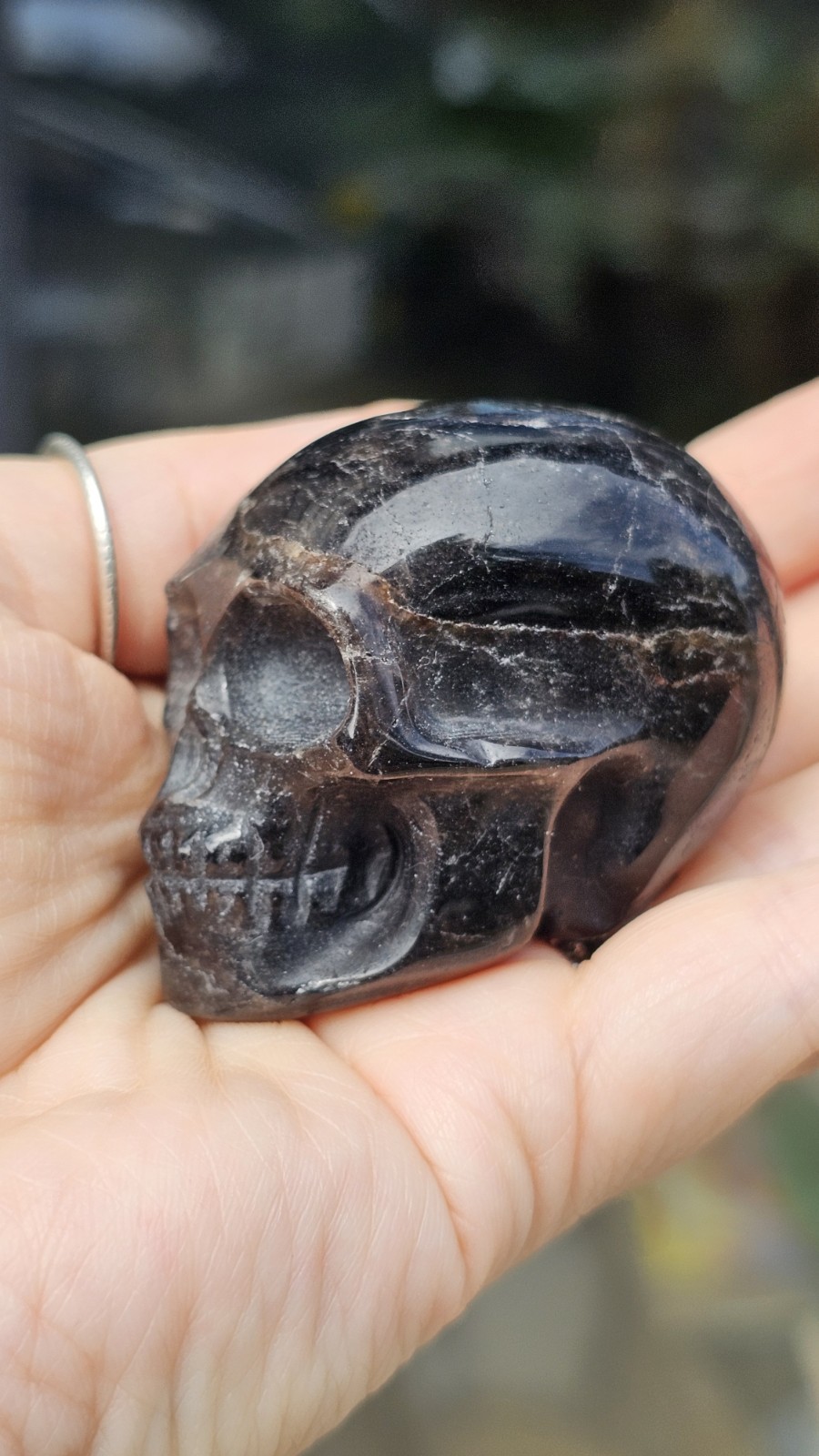 ✨️SALE✨️ Dark smokey Quartz crystal Skull grounding 128g 5.5cm smoky