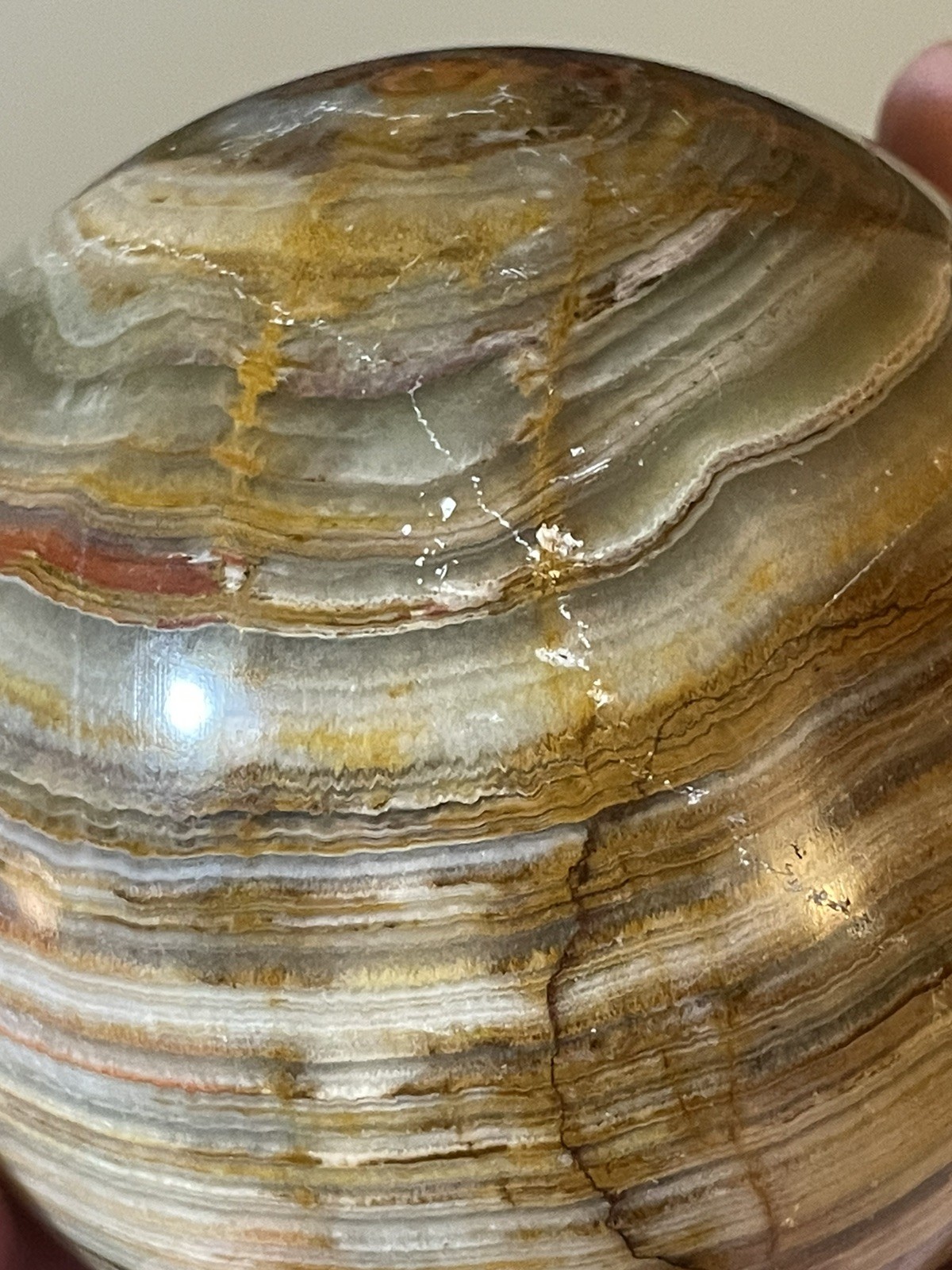 Polished Multicolored Banded Onyx Sphere Educational Specimen *See Photos/Notes*